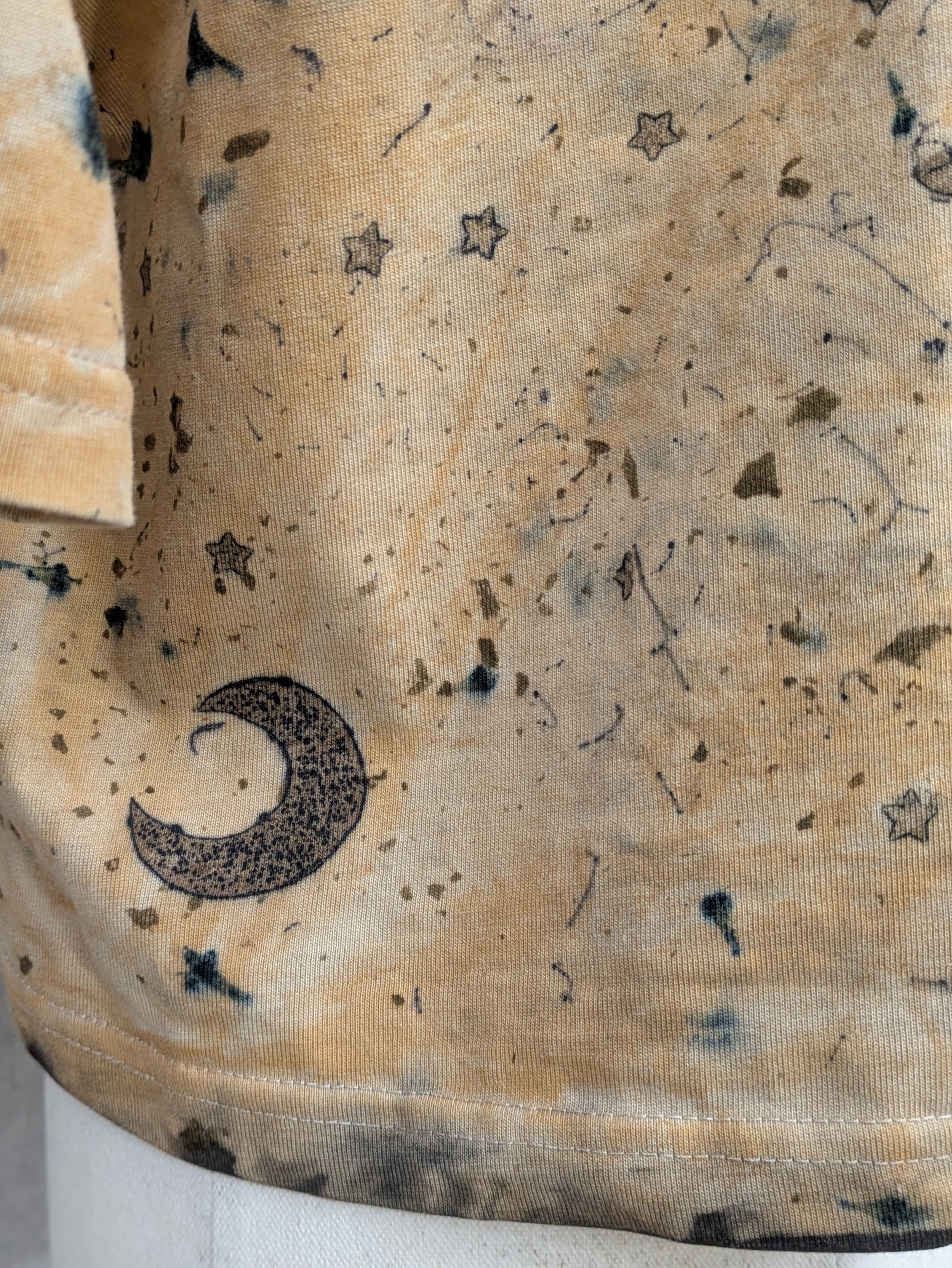 Cropped Heavy Cotton Tee ~ Sprinkle Dyed  ~ M