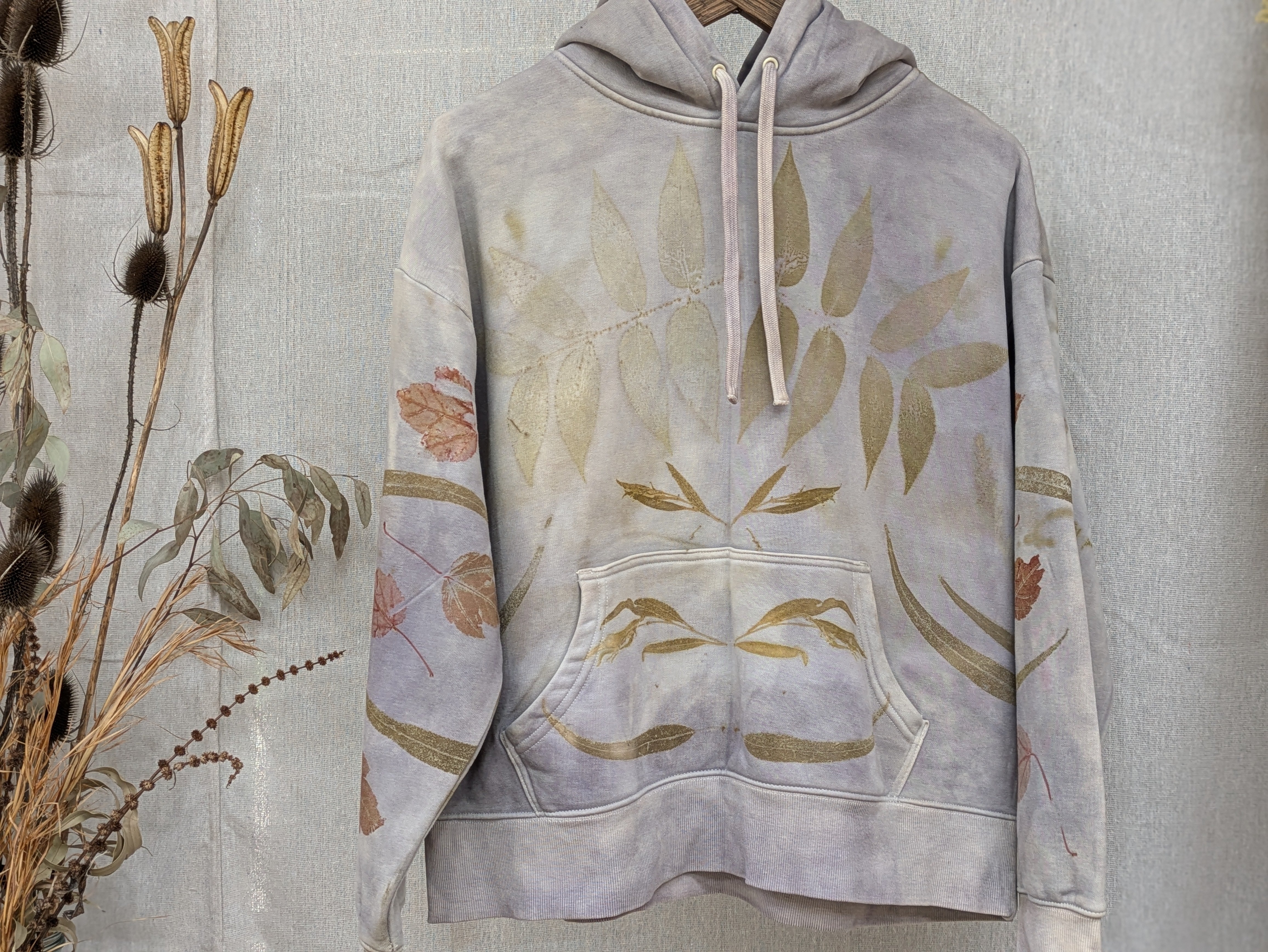 Botanical Heavy Hood ~  Dusky Walnut + Madder Leaf