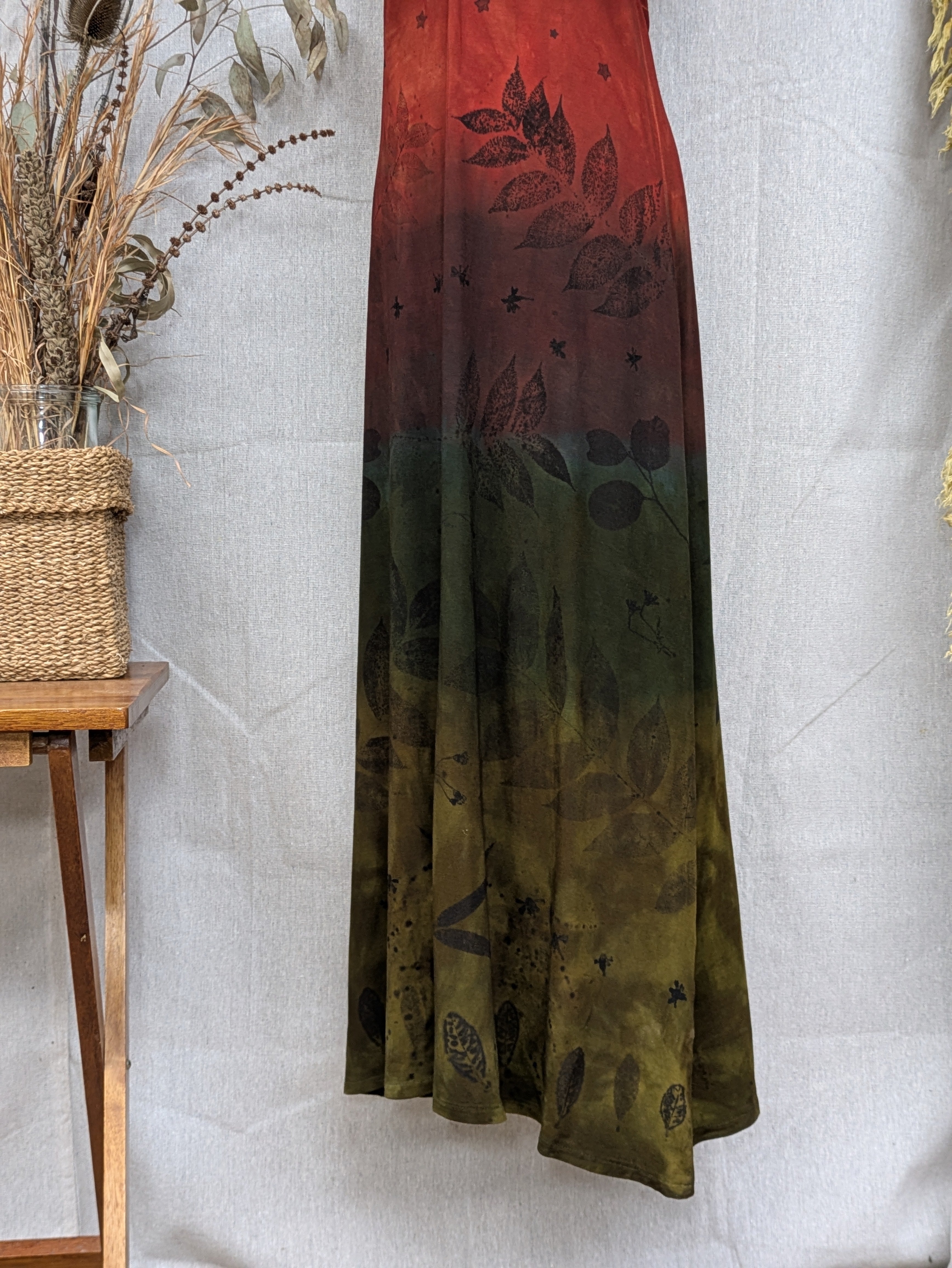 Botanically Printed Maxi Dress - Bamboo - Ombre