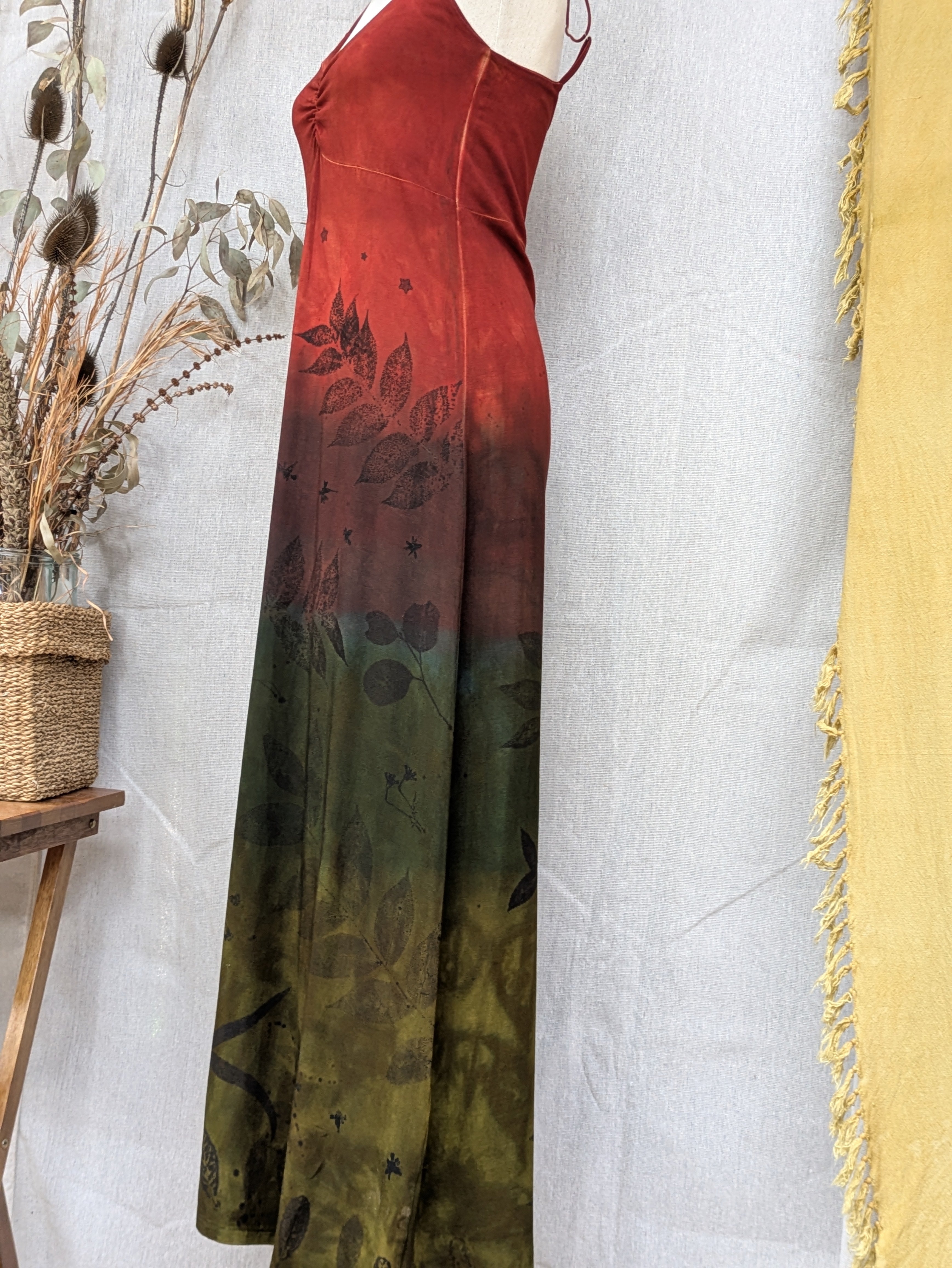 Botanically Printed Maxi Dress - Bamboo - Ombre