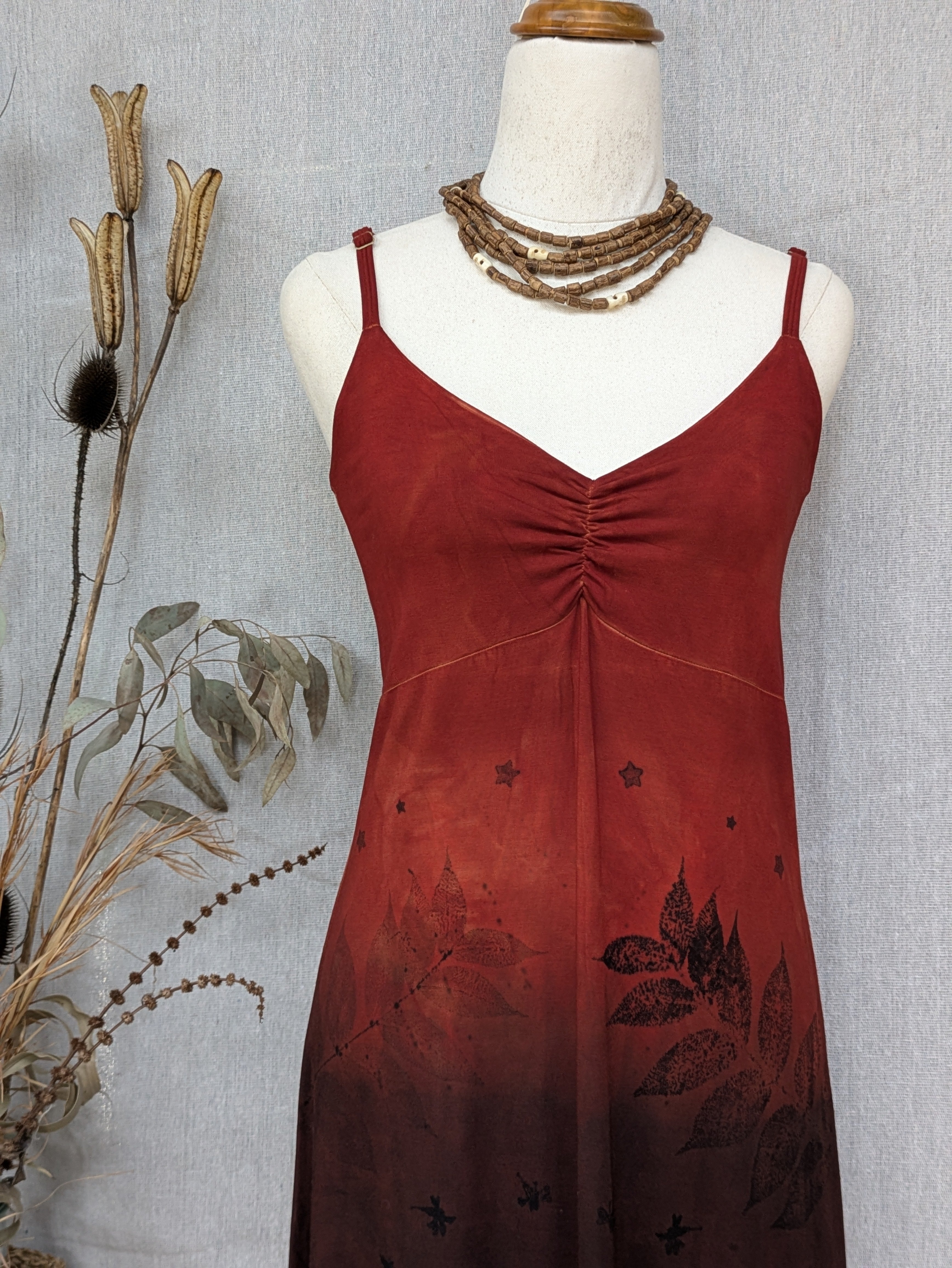 Botanically Printed Maxi Dress - Bamboo - Ombre