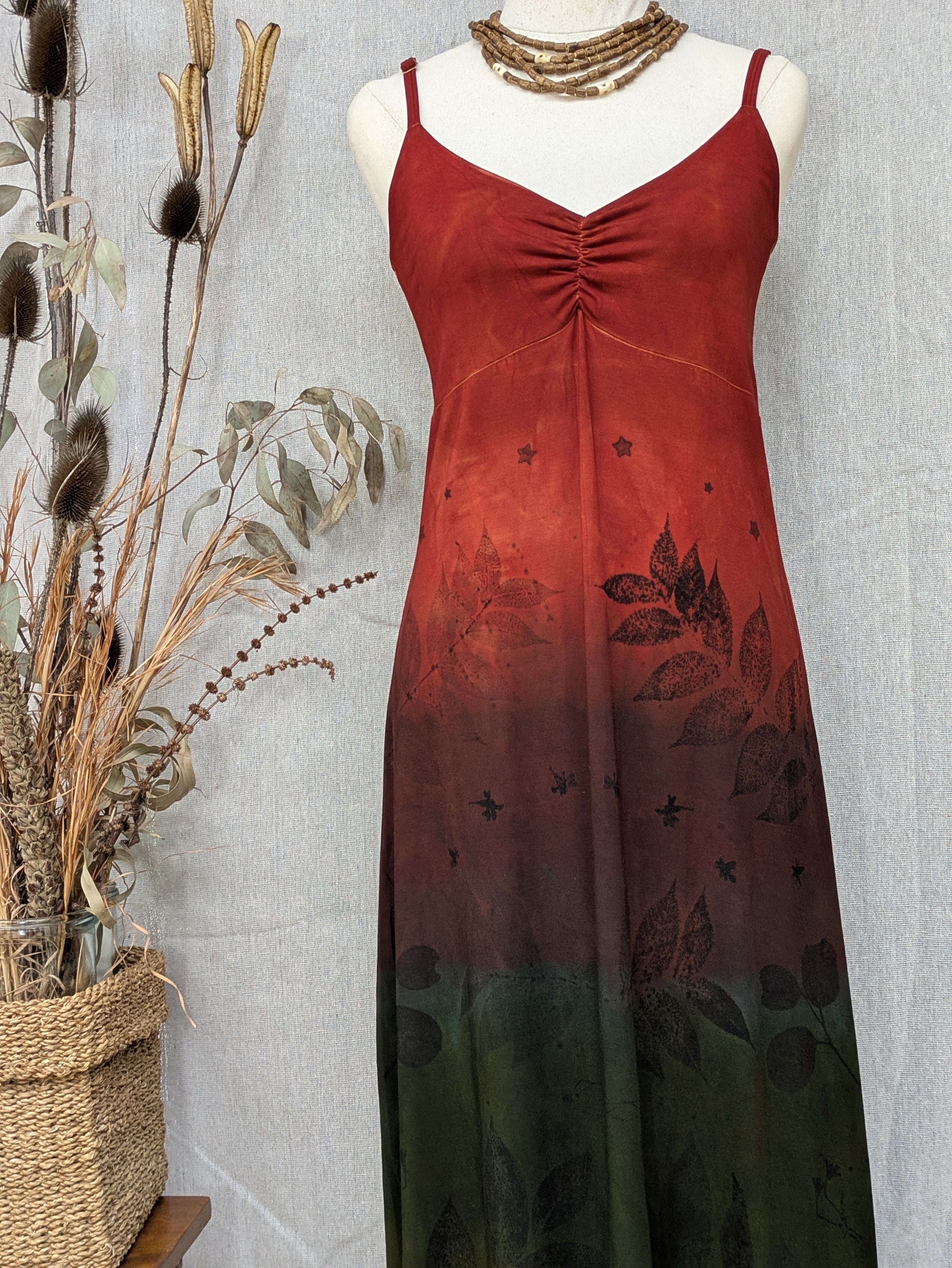 Botanically Printed Maxi Dress - Bamboo - Ombre