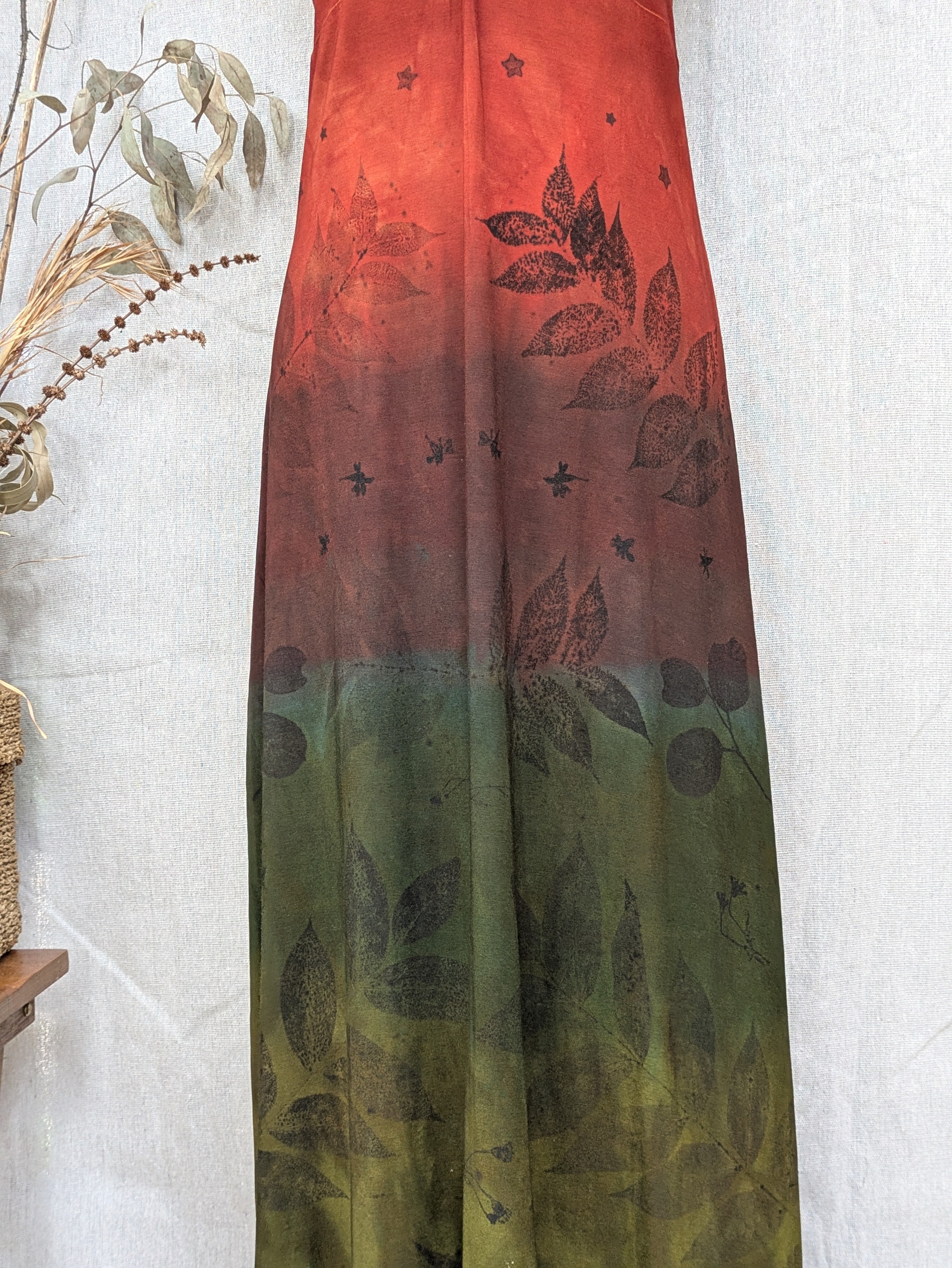 Botanically Printed Maxi Dress - Bamboo - Ombre