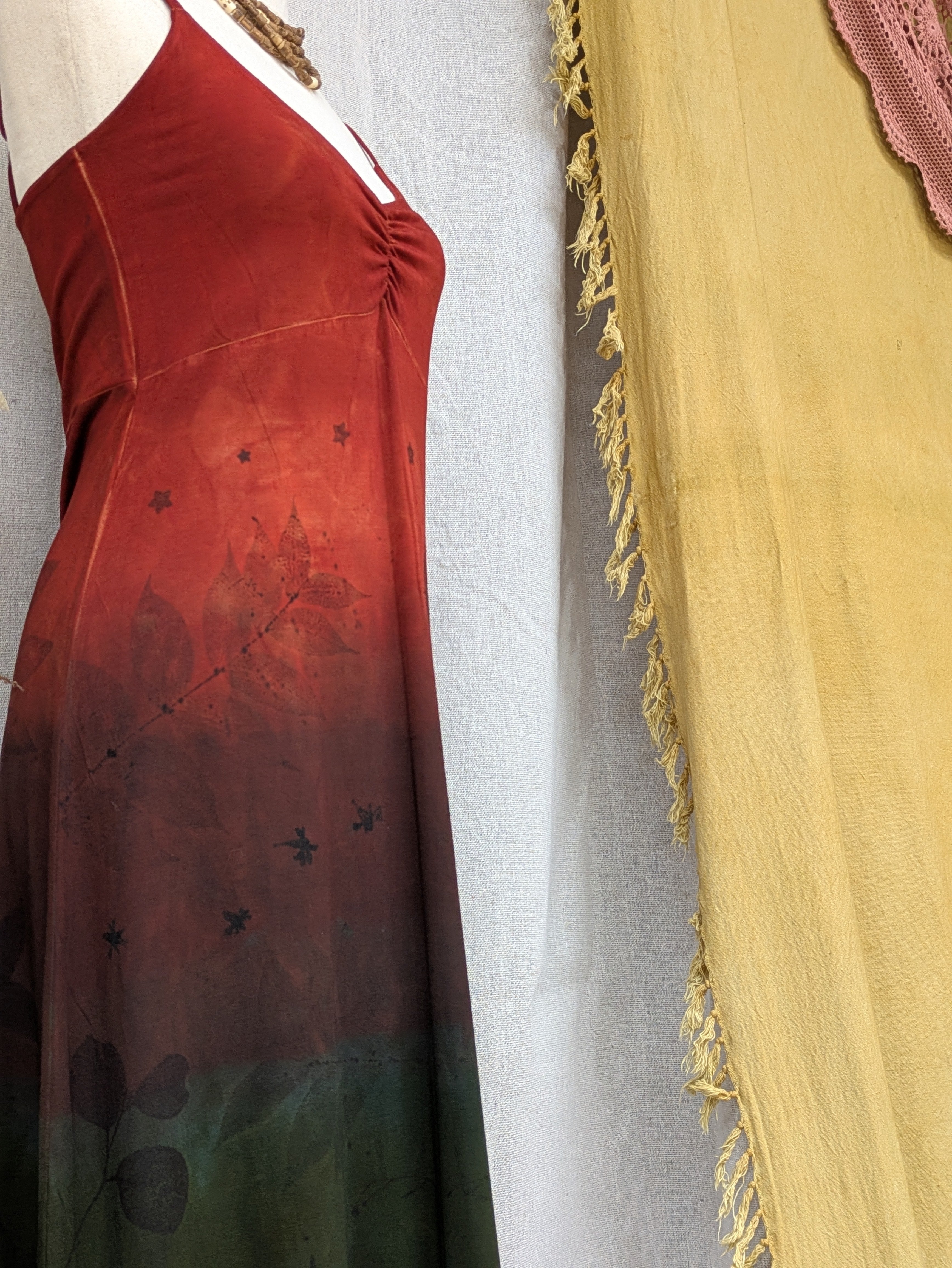 Botanically Printed Maxi Dress - Bamboo - Ombre