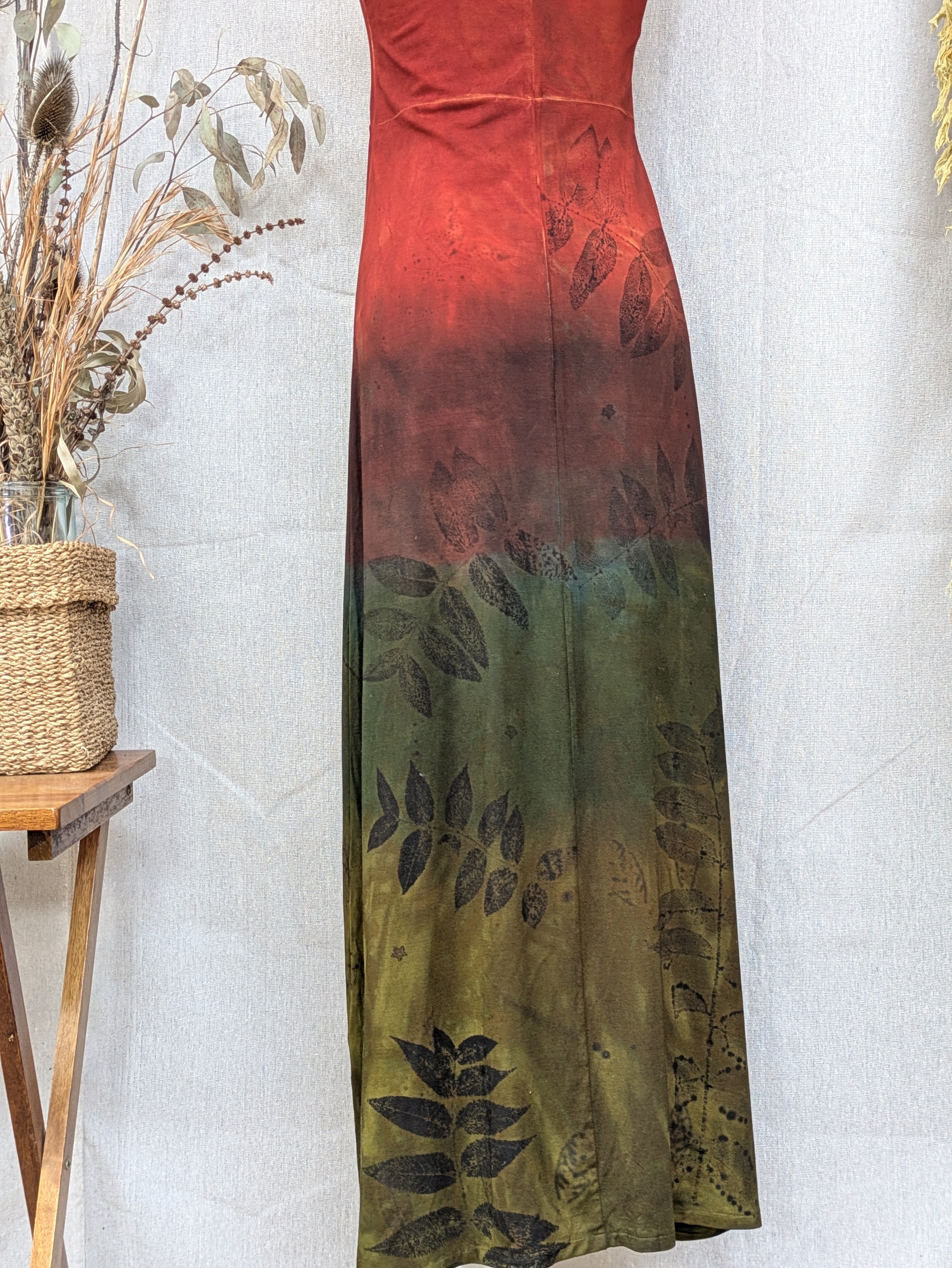 Botanically Printed Maxi Dress - Bamboo - Ombre