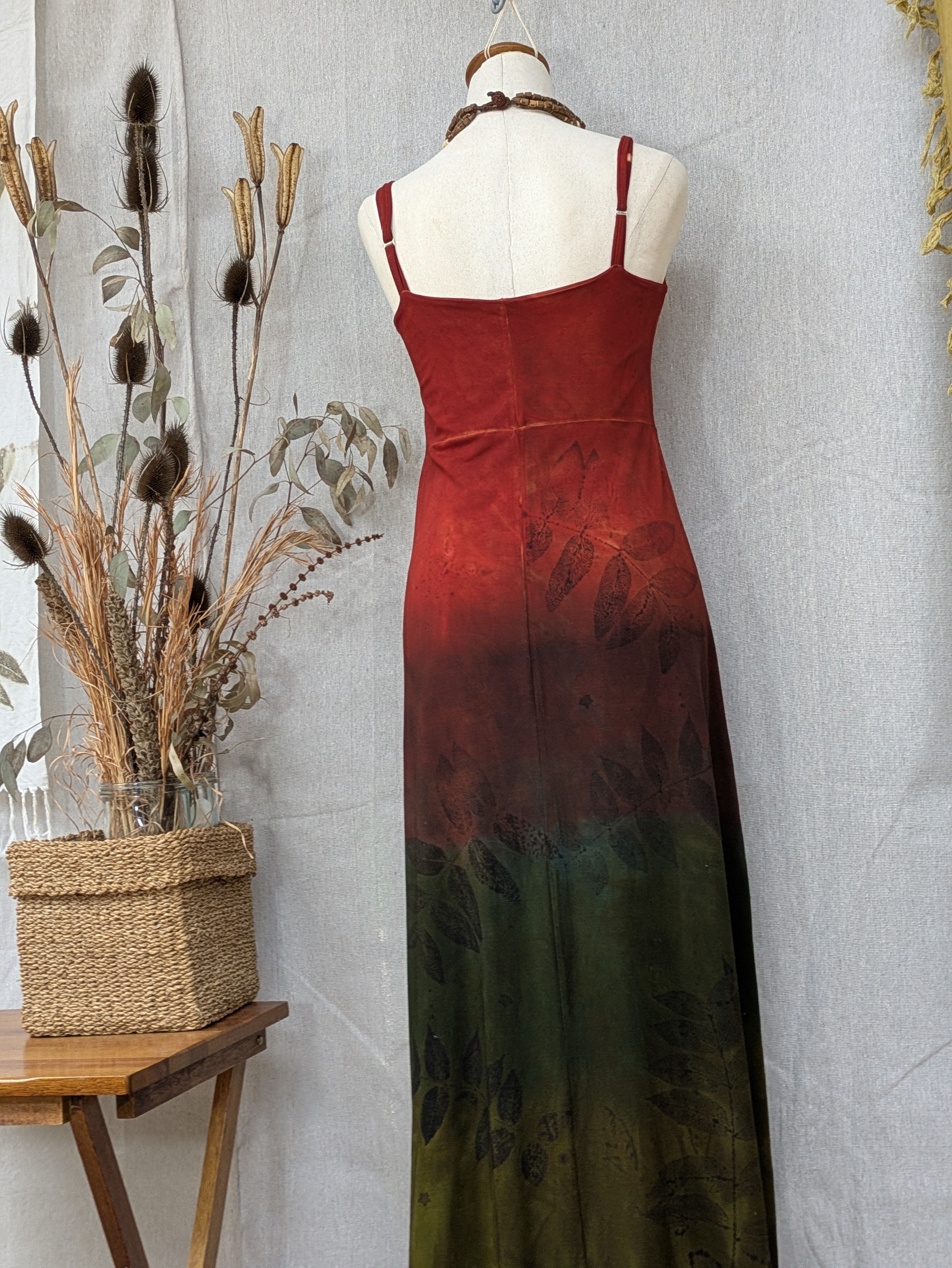 Botanically Printed Maxi Dress - Bamboo - Ombre