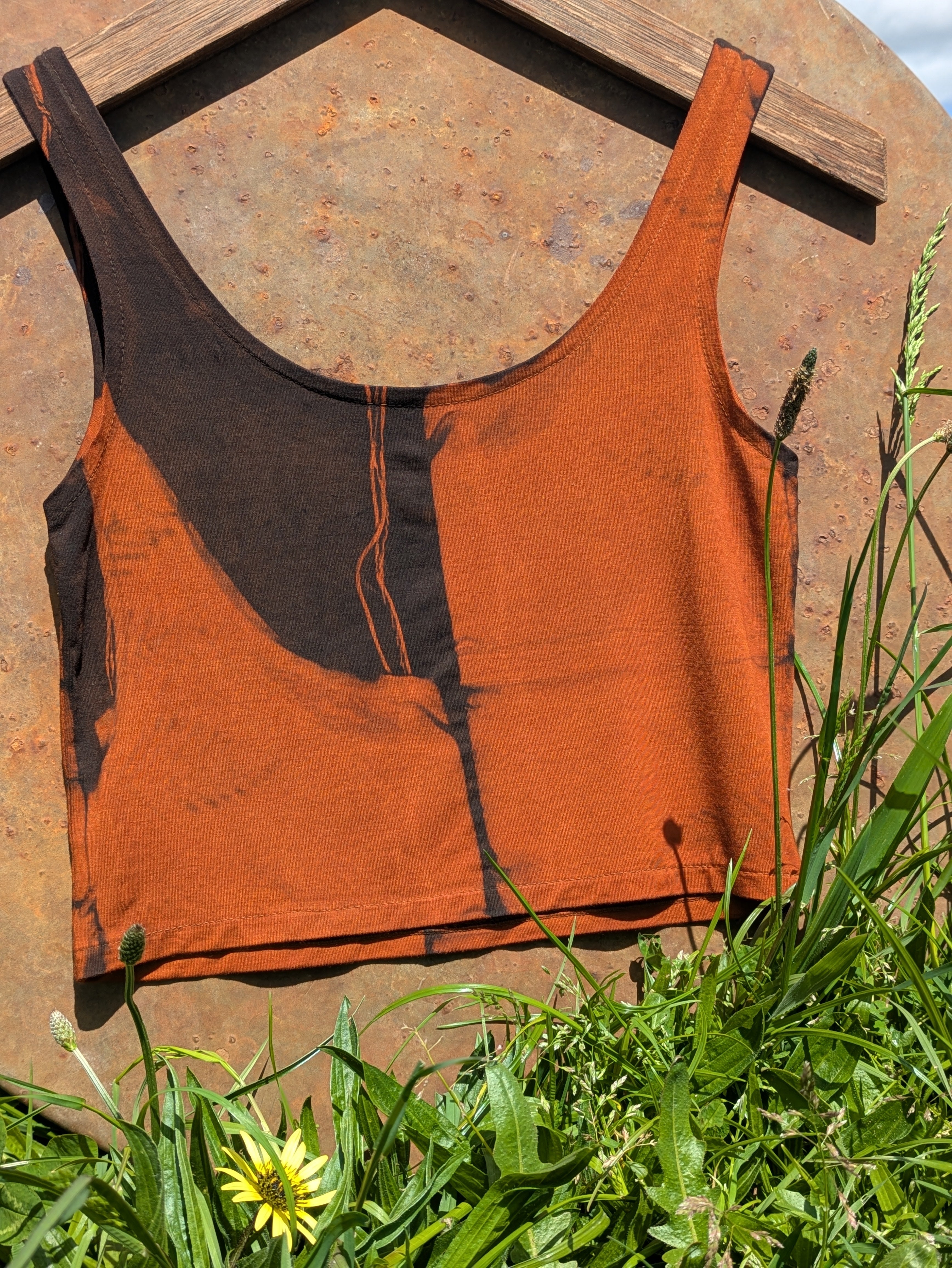 Bamboo Crop Top ~ Rust+Fern
