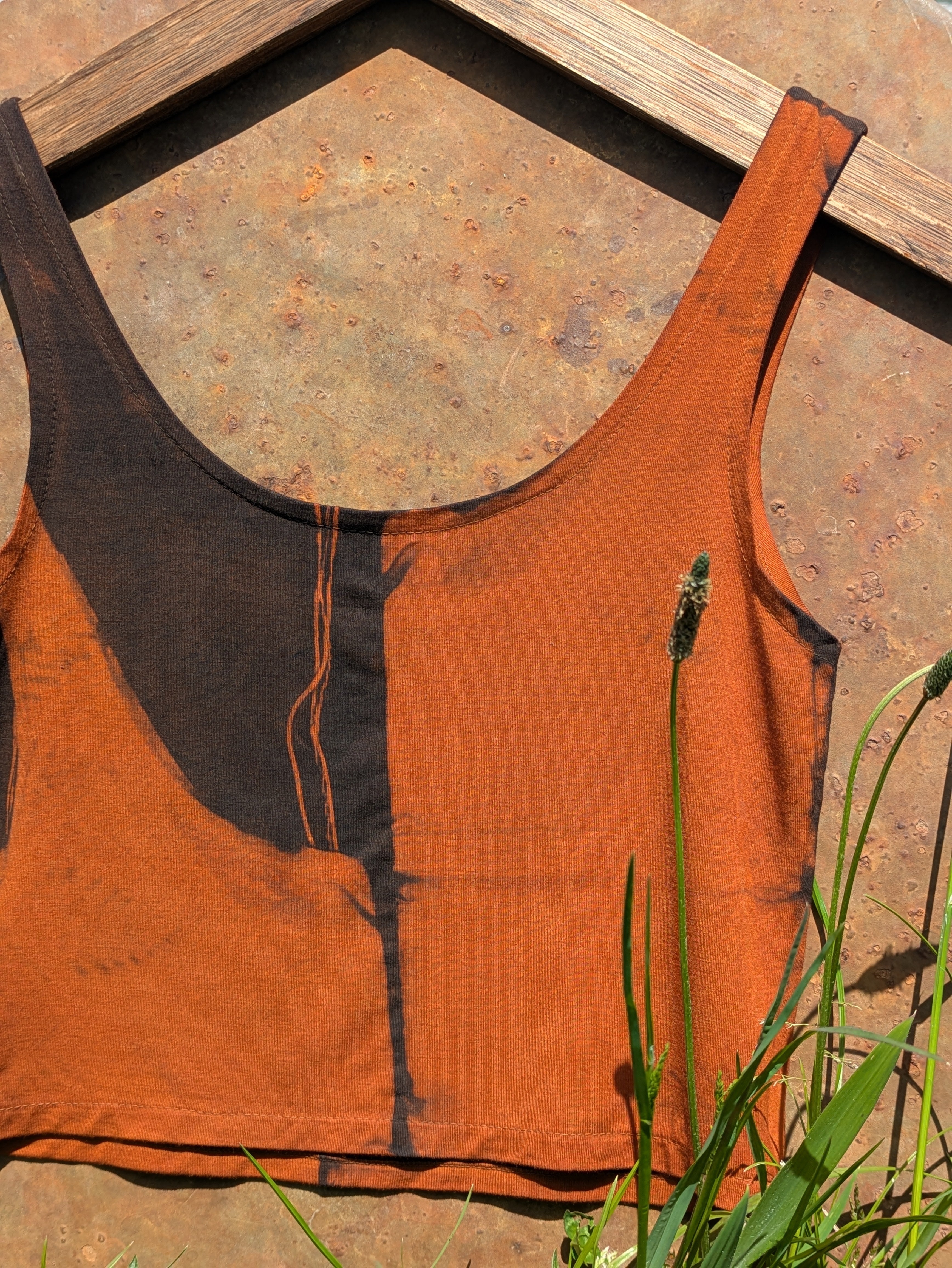 Bamboo Crop Top ~ Rust+Fern