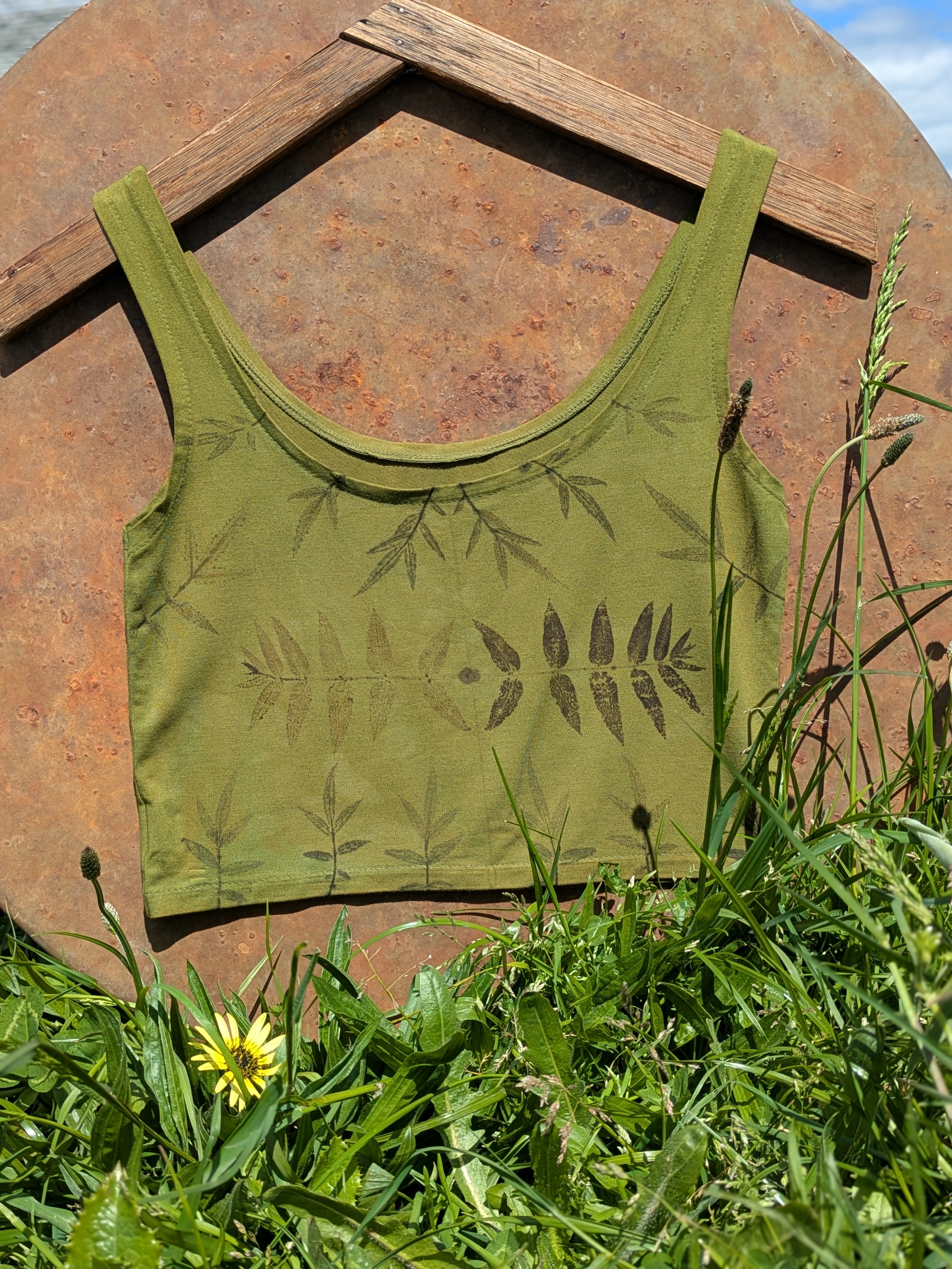 Bamboo Crop Top ~ Forest Moss