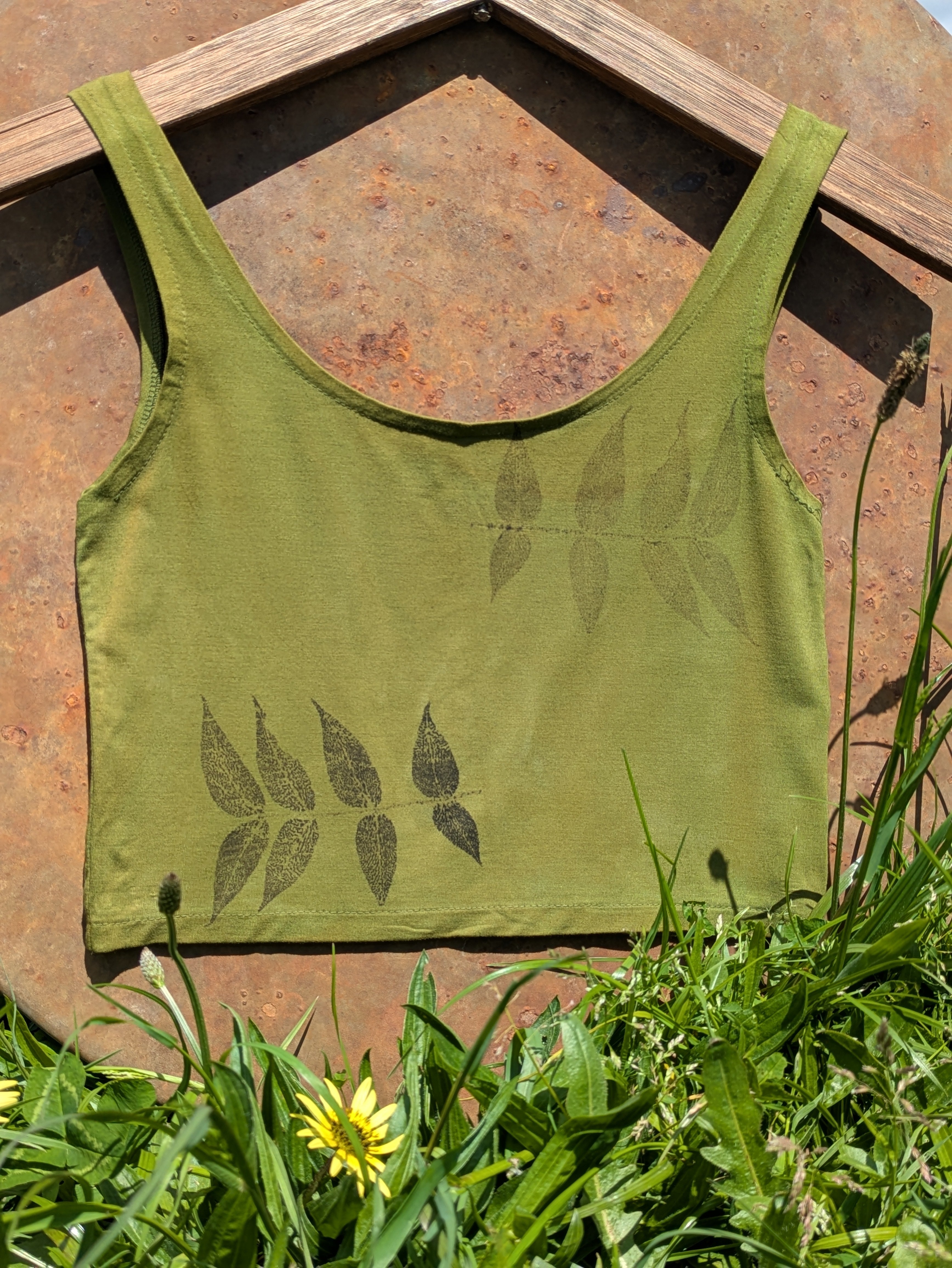 Bamboo Crop Top ~ Forest Moss