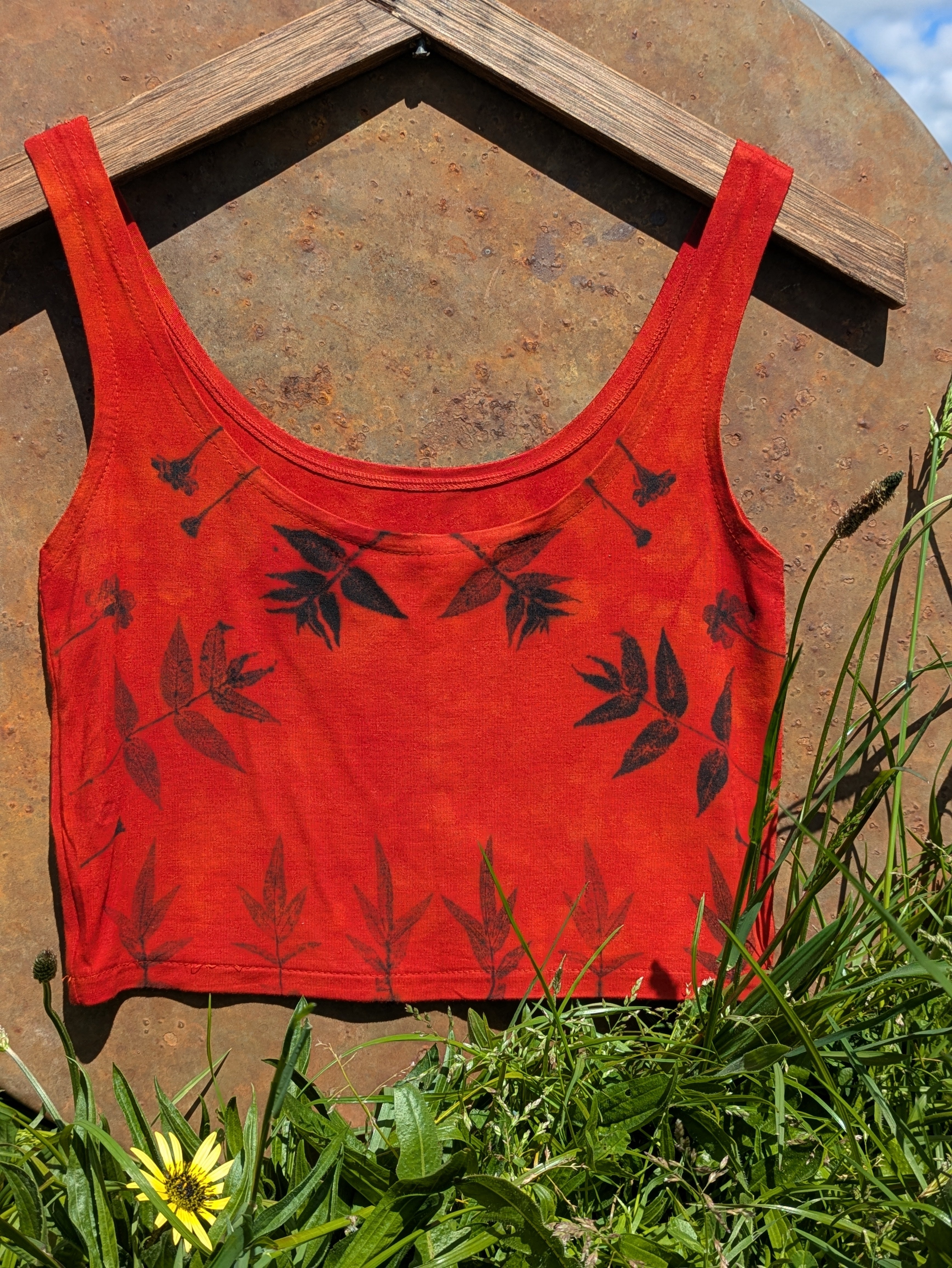 Bamboo Crop Top ~ Fiery Red
