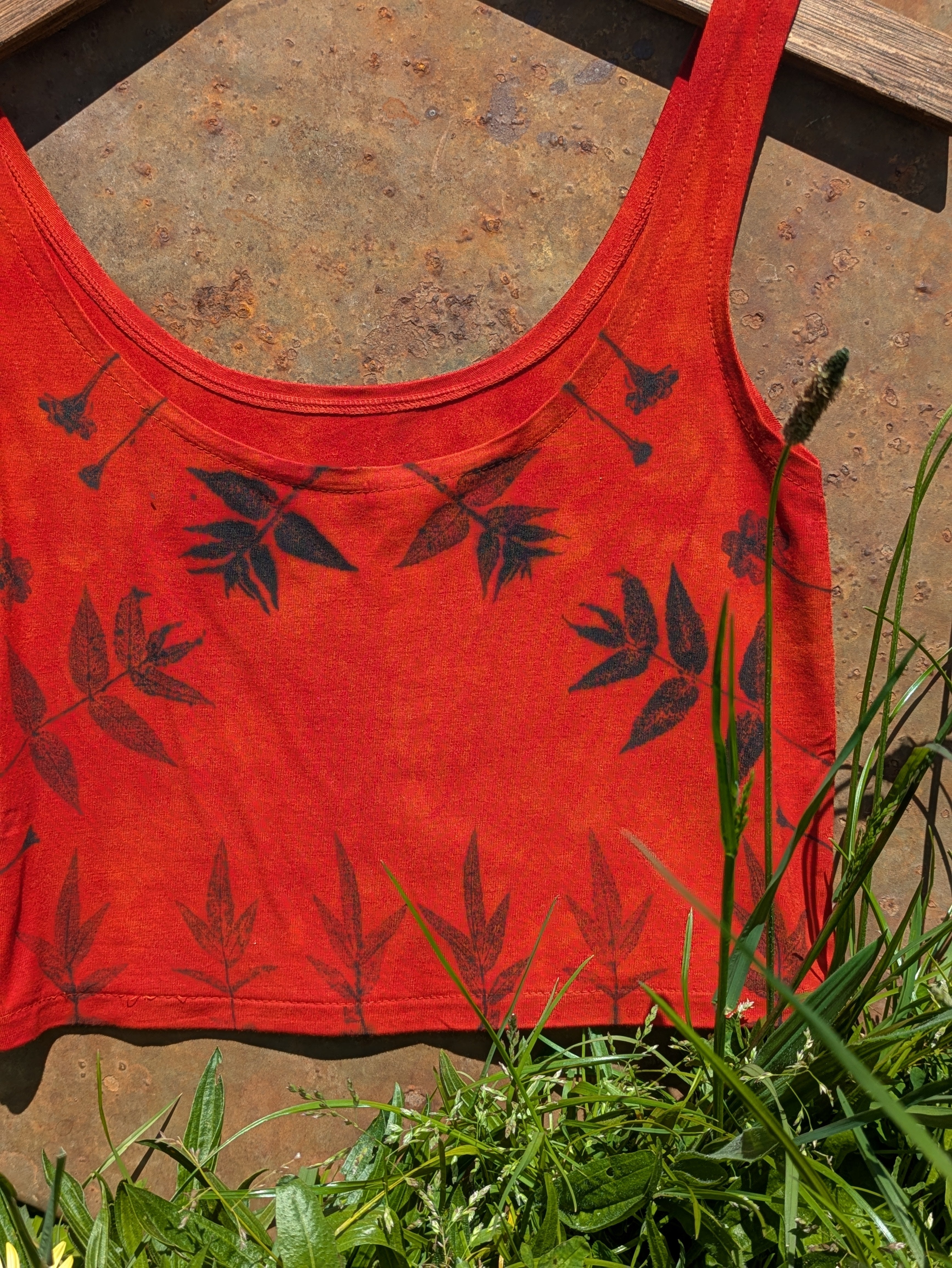 Bamboo Crop Top ~ Fiery Red