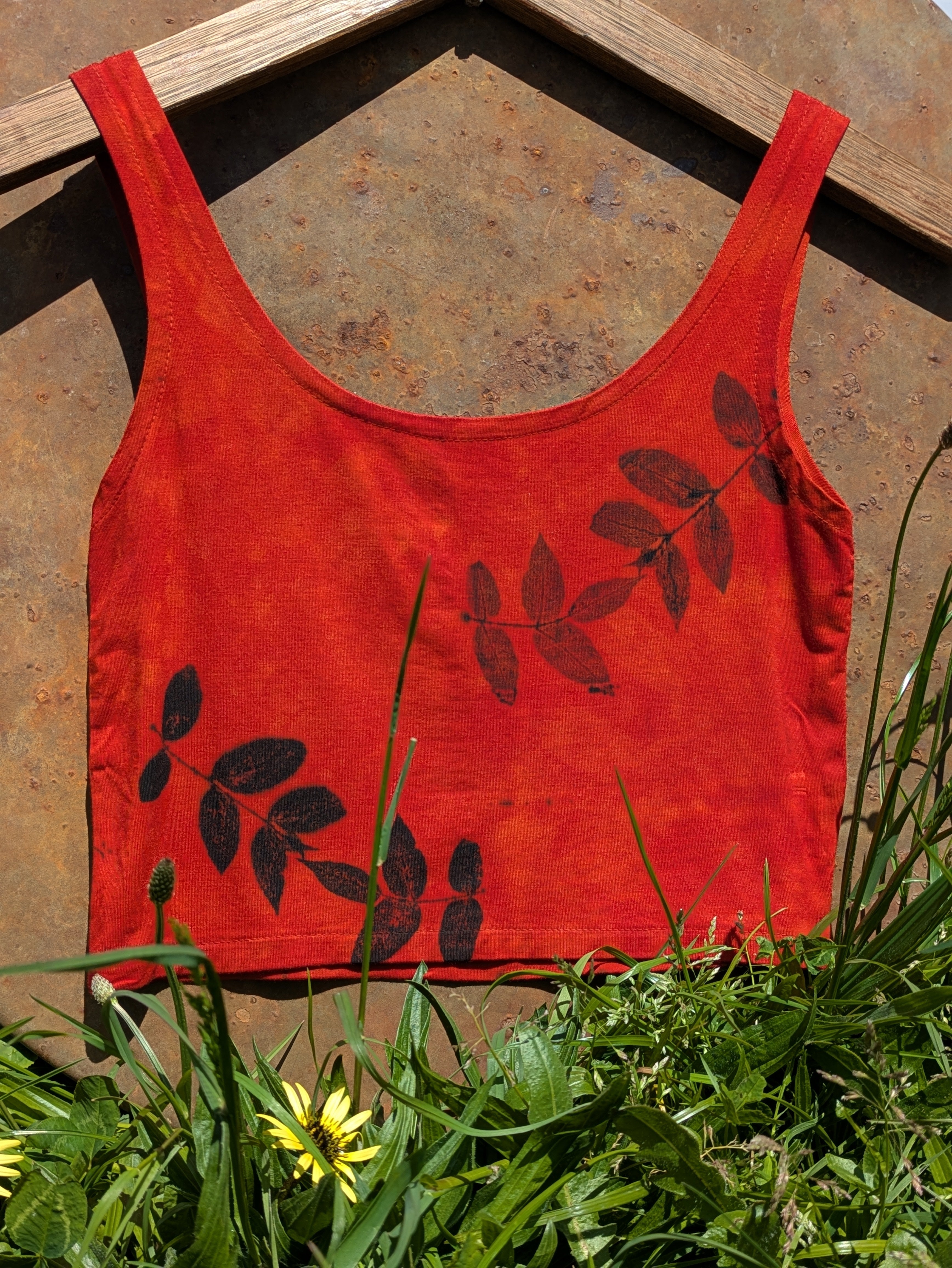 Bamboo Crop Top ~ Fiery Red