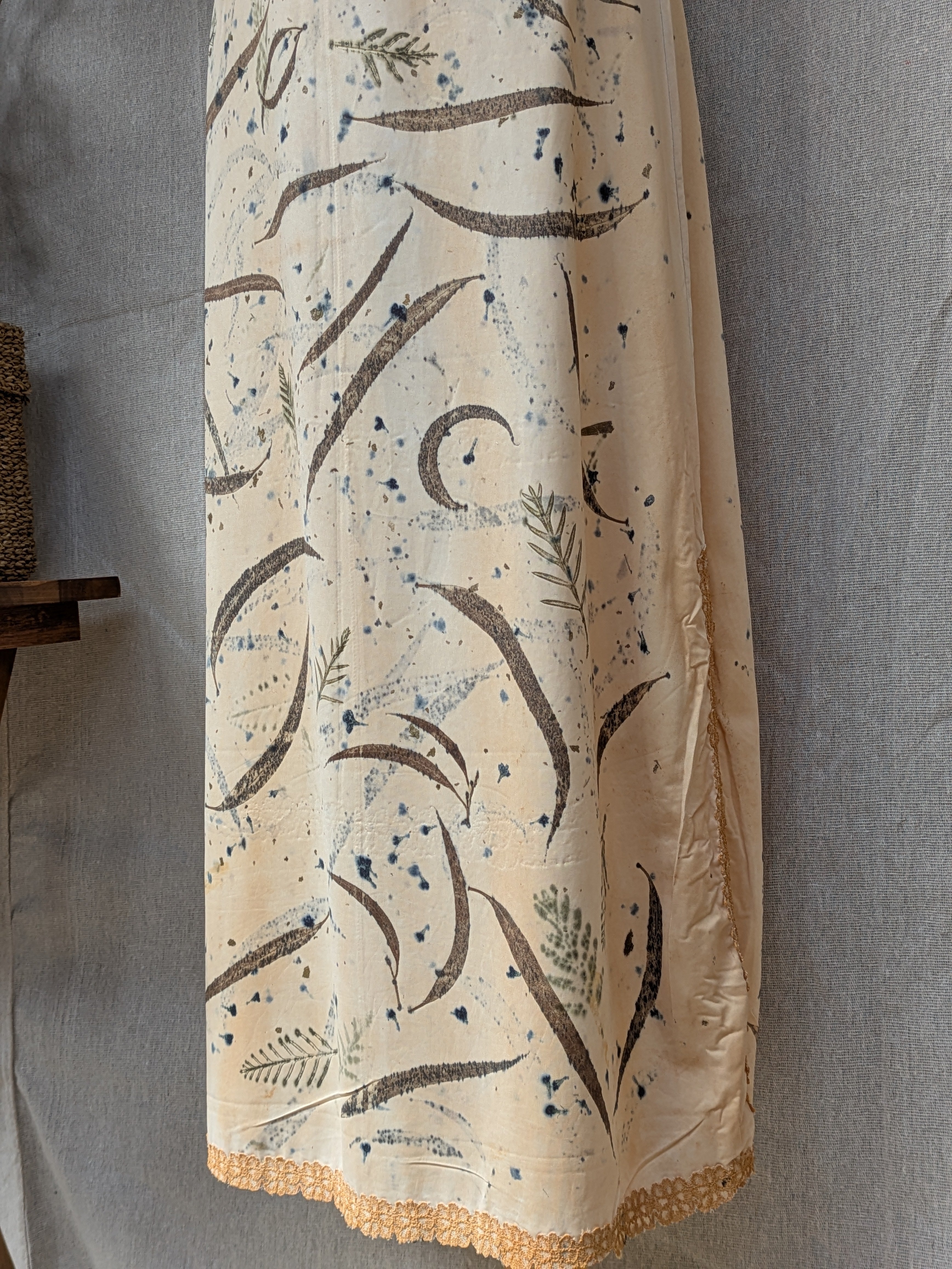 Vintage Lace Petticoat Dress ~ Long Dark Leaf