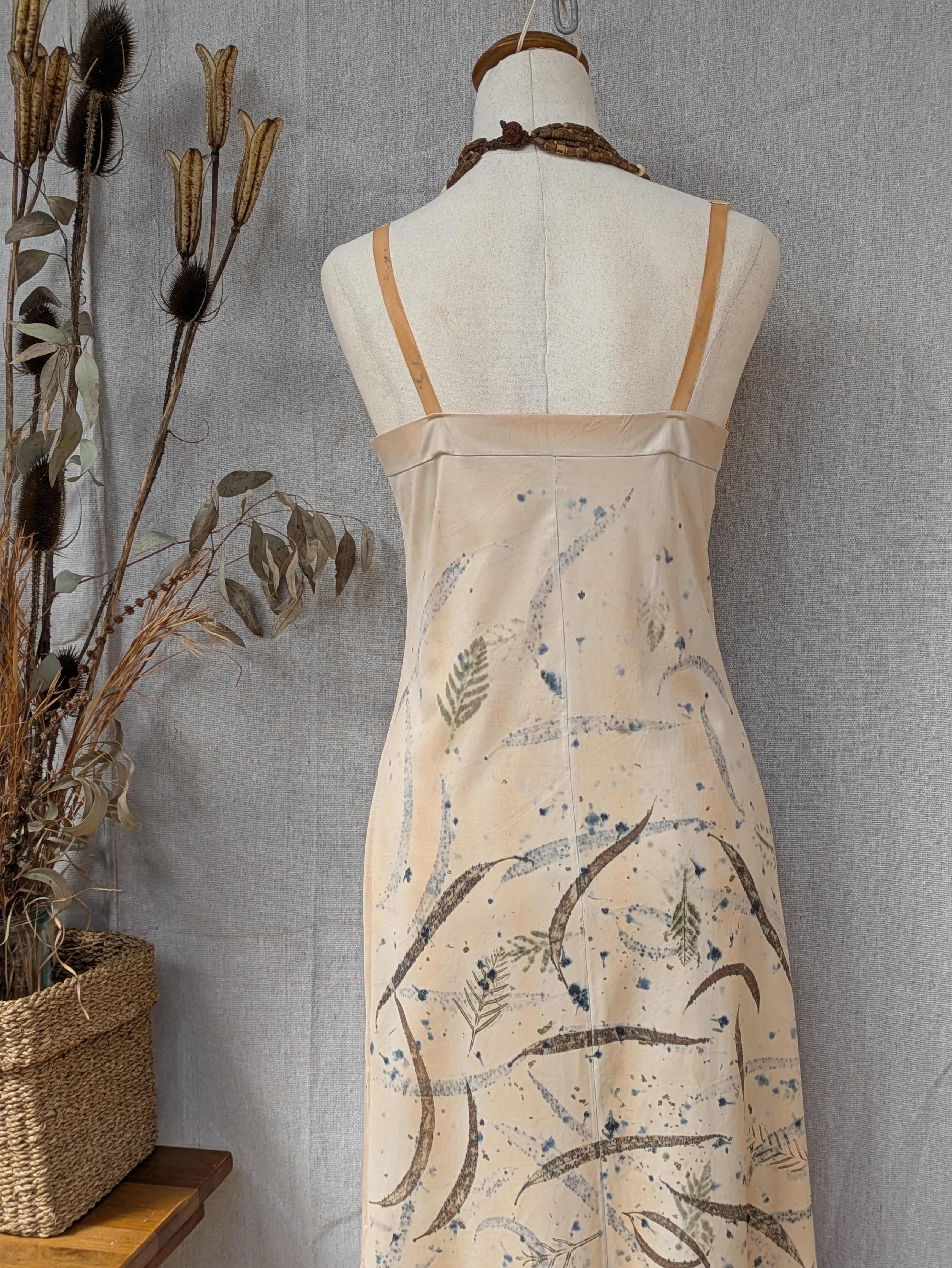 Vintage Lace Petticoat Dress ~ Long Dark Leaf