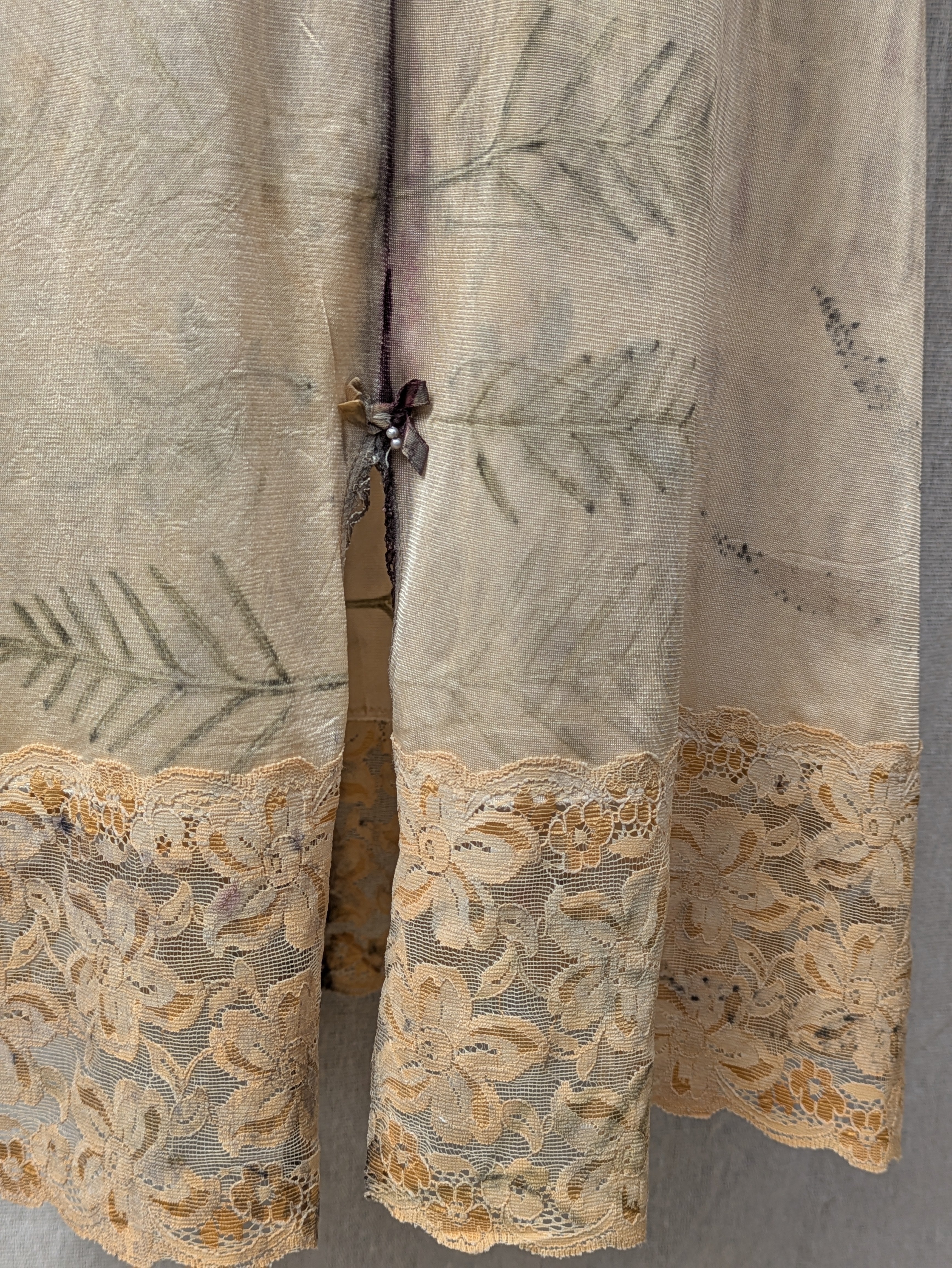 Vintage Lace Petticoat Skirt ~ Dark Fern ~ XL