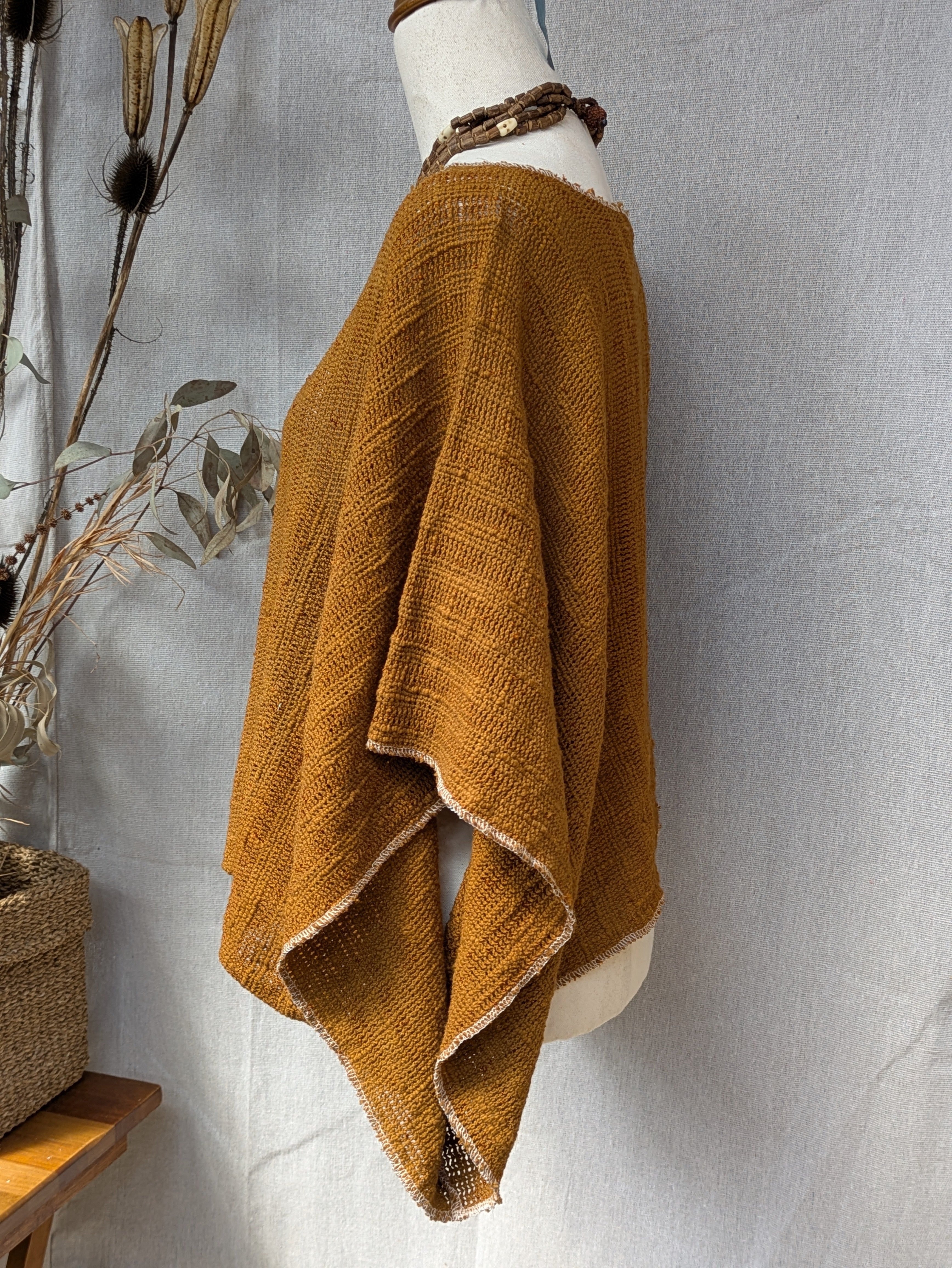 Hemp Knit Shrug ~ Ochre