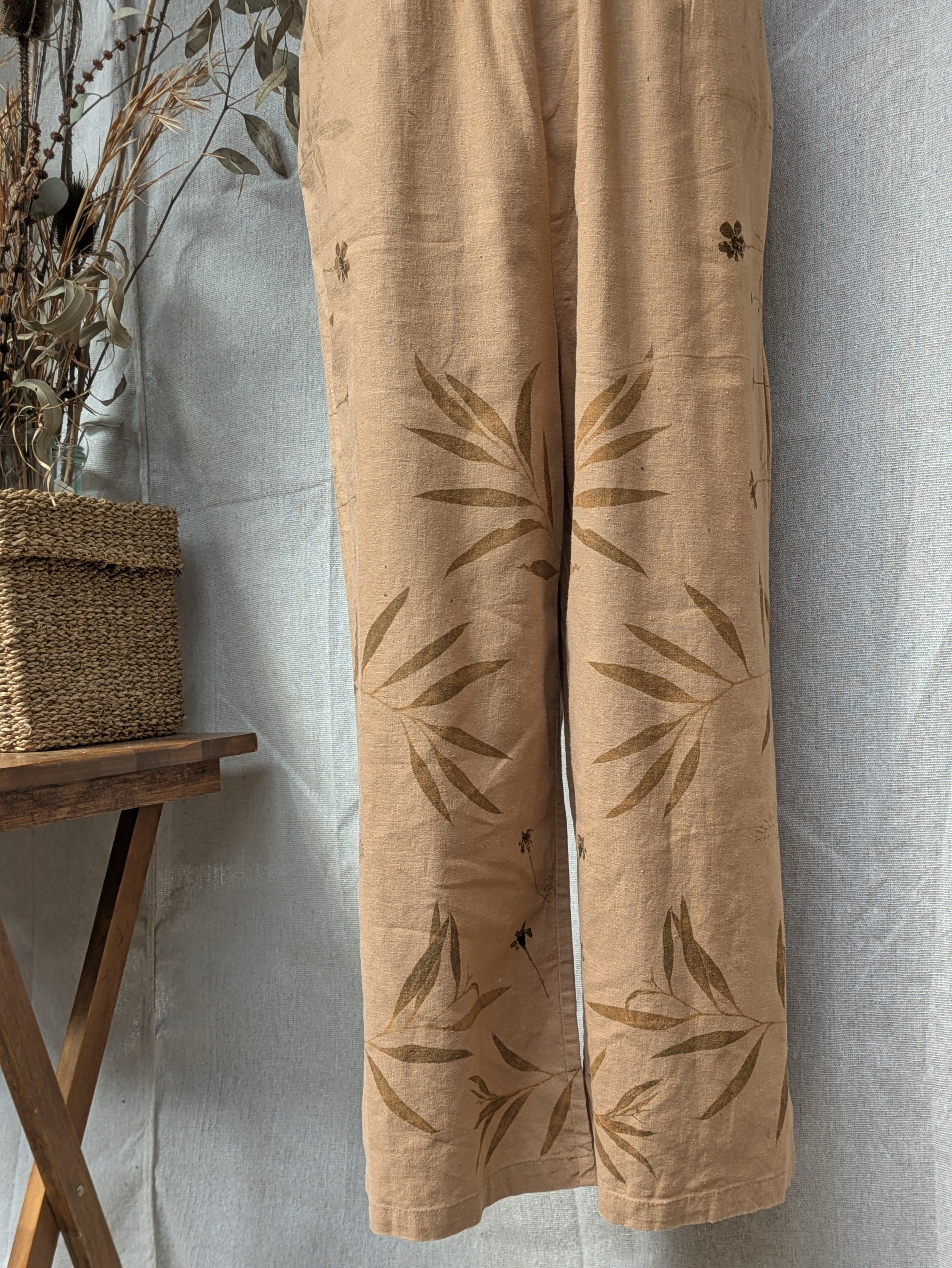 Linen Peach Frilled Jumpsuit ~ S