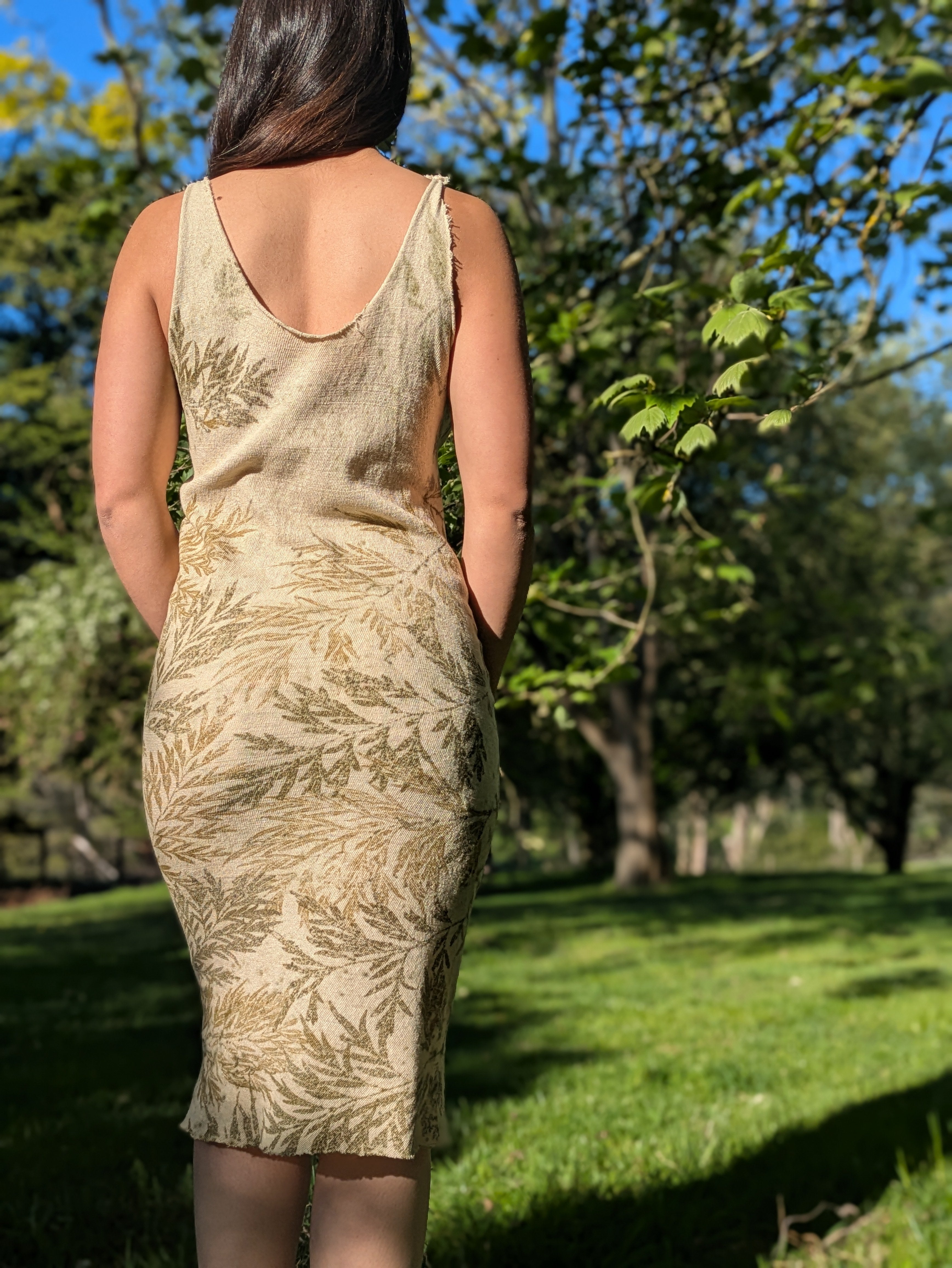 Cotton Knit Silky Oak Dress ~ M