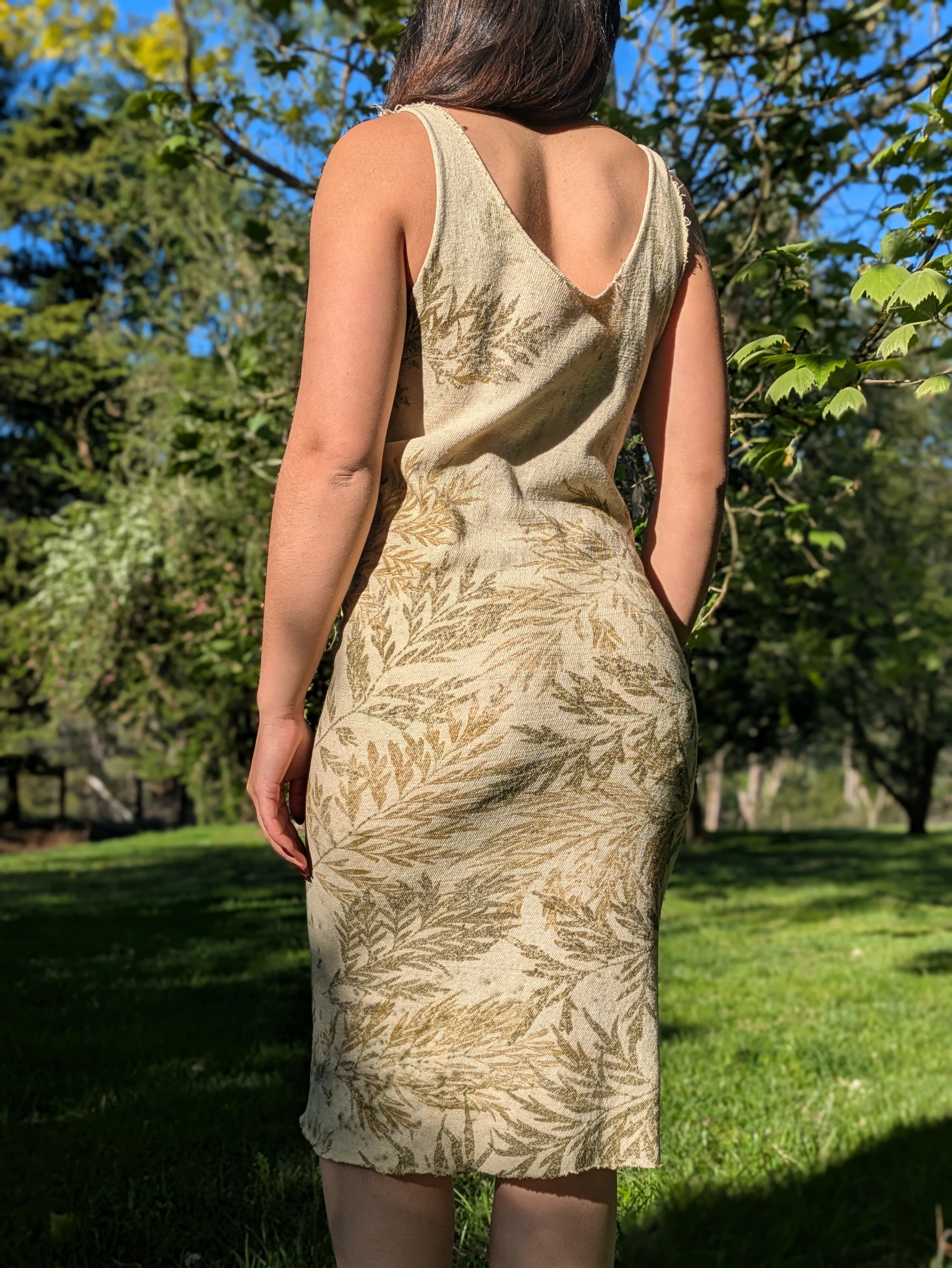 Cotton Knit Silky Oak Dress ~ M