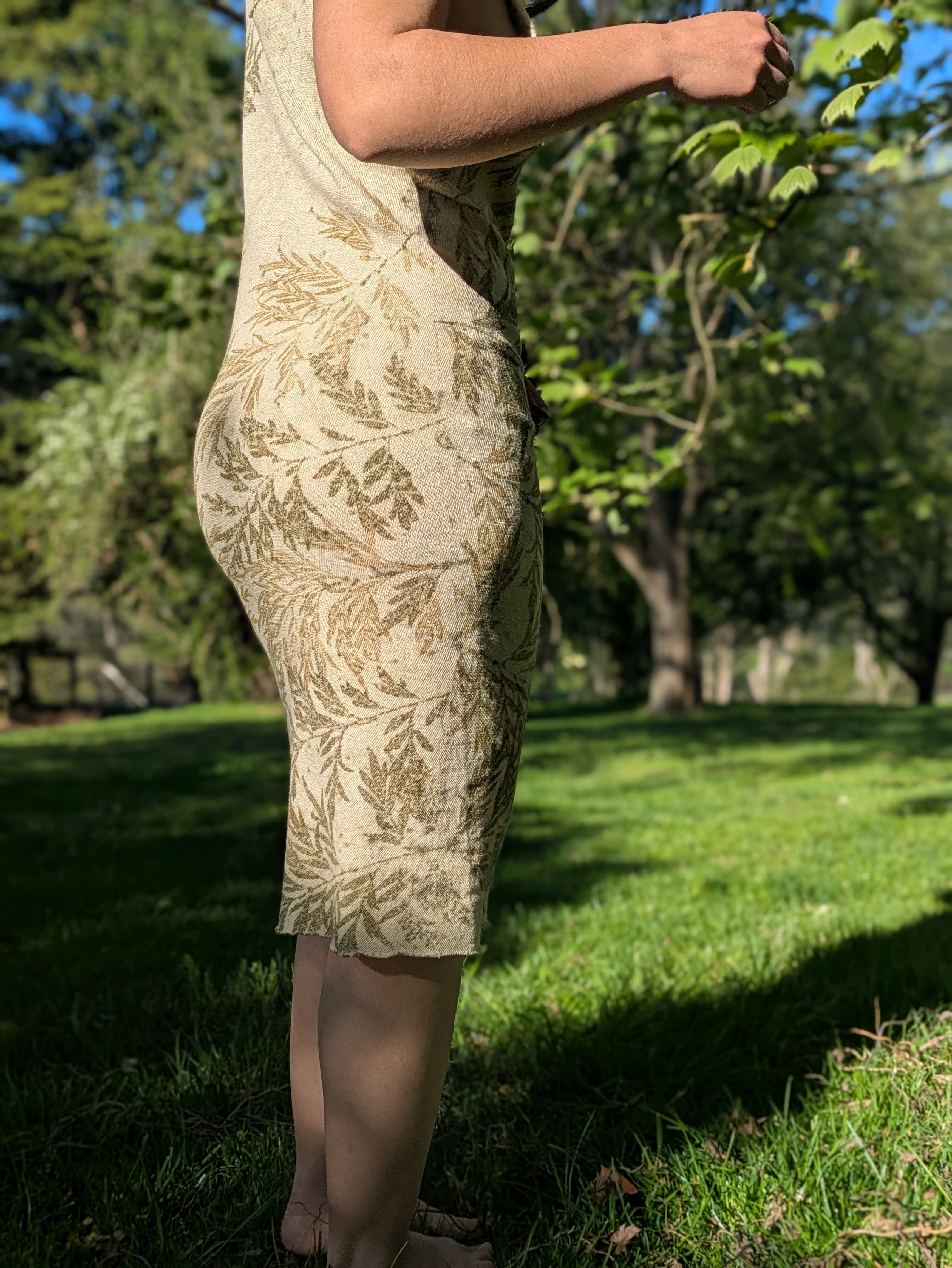 Cotton Knit Silky Oak Dress ~ M