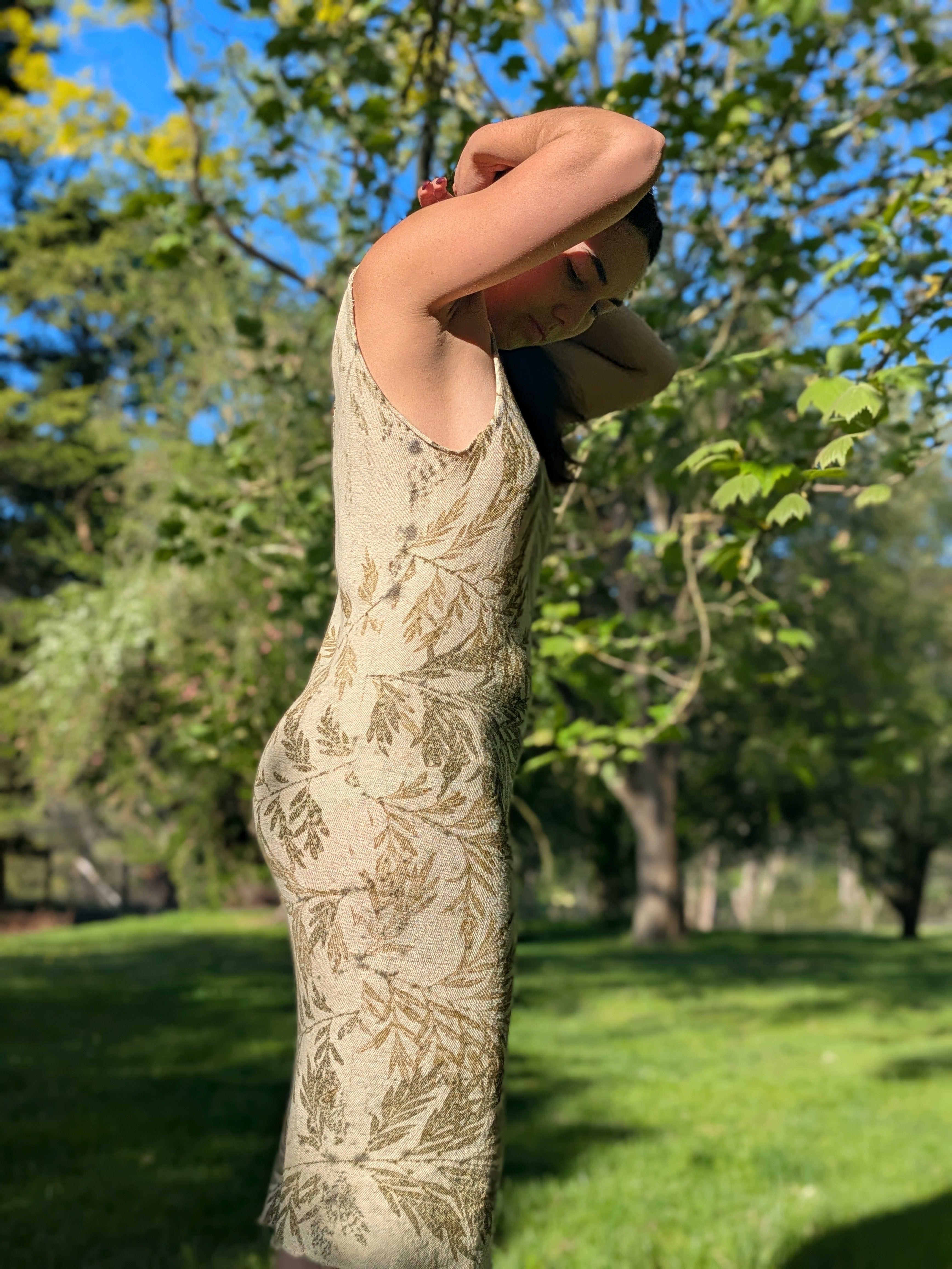 Cotton Knit Silky Oak Dress ~ M