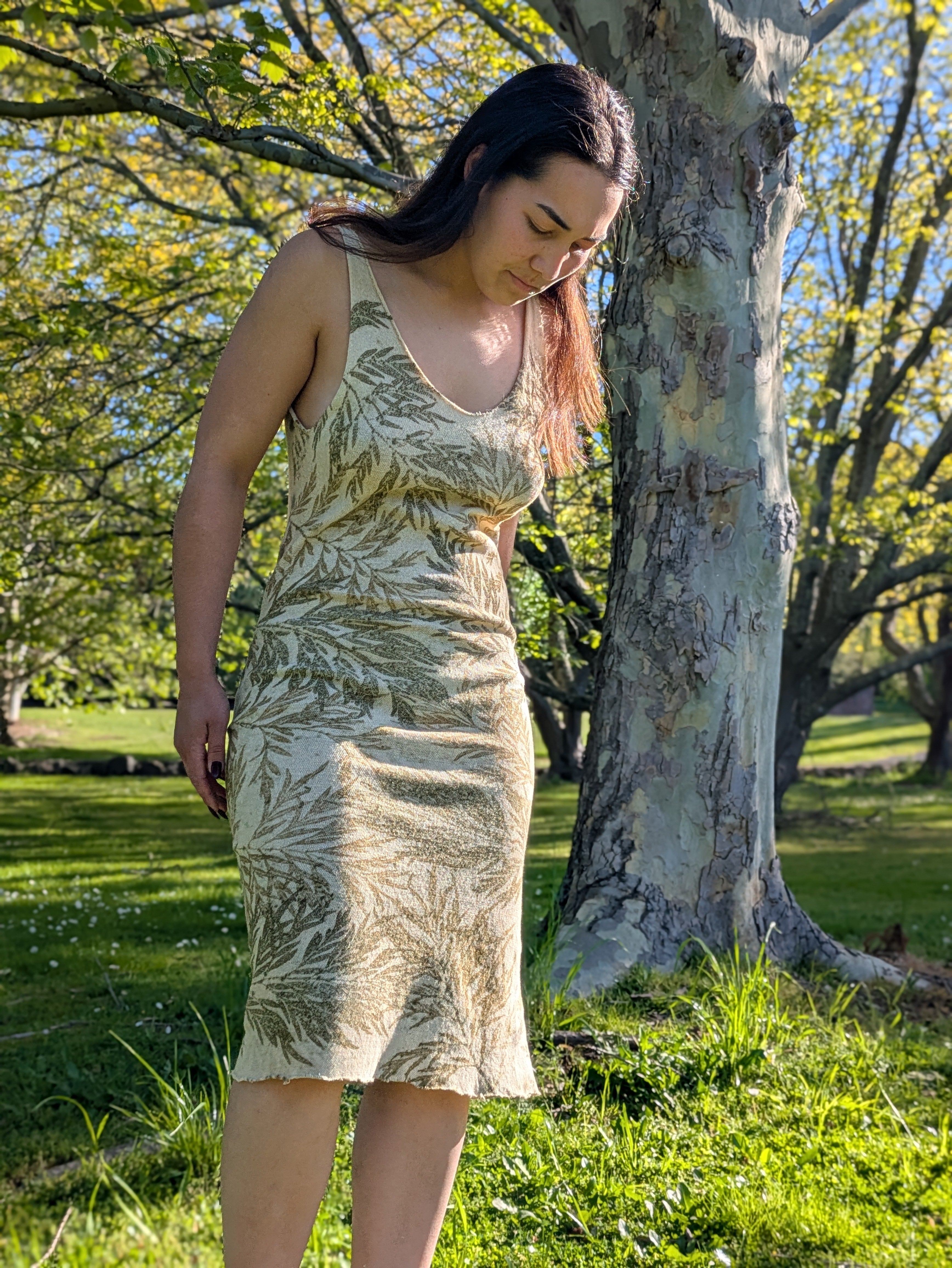 Cotton Knit Silky Oak Dress ~ M