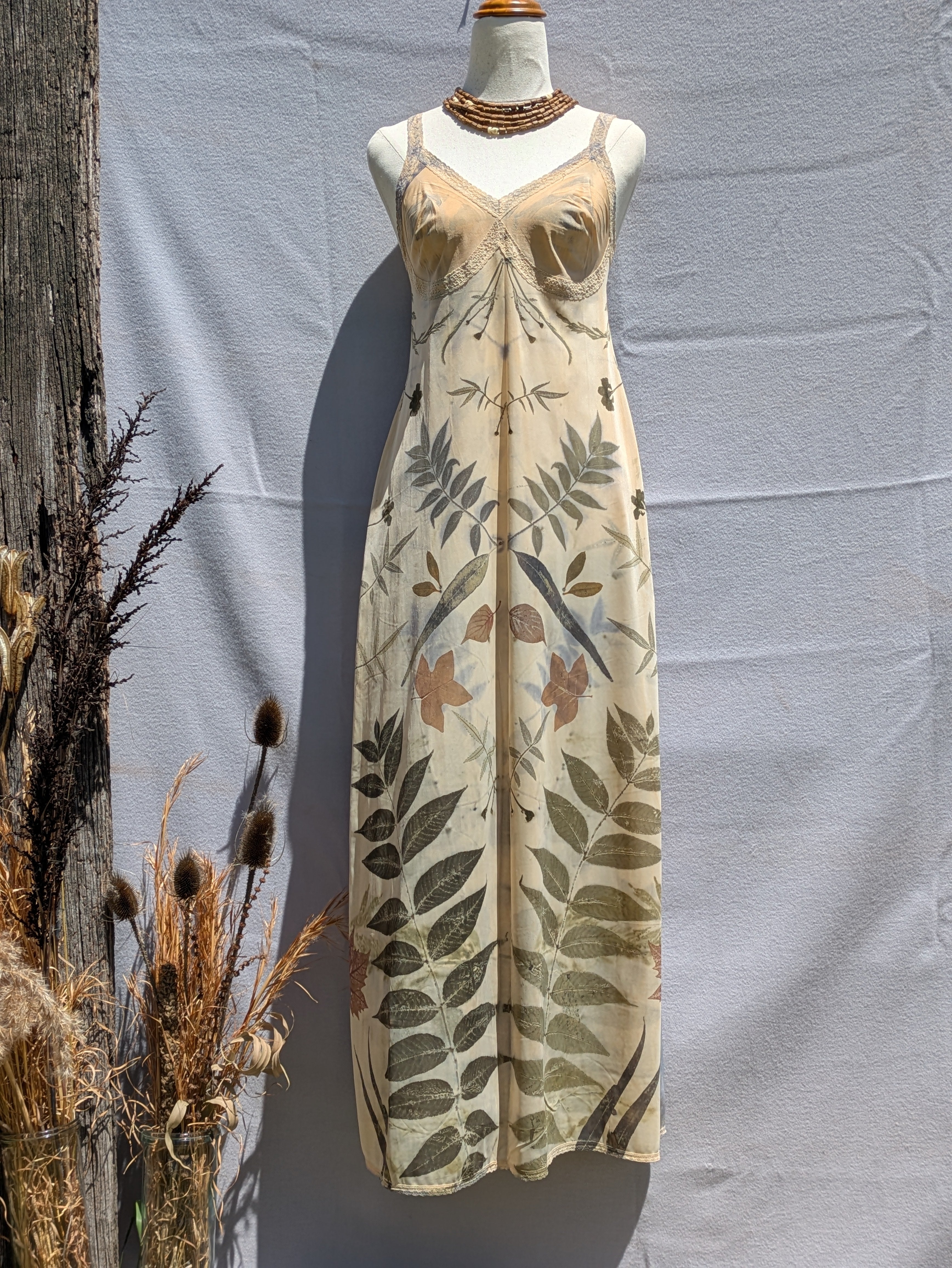 Vintage Lace Petticoat Dress ~ Maxi ~ Walnut