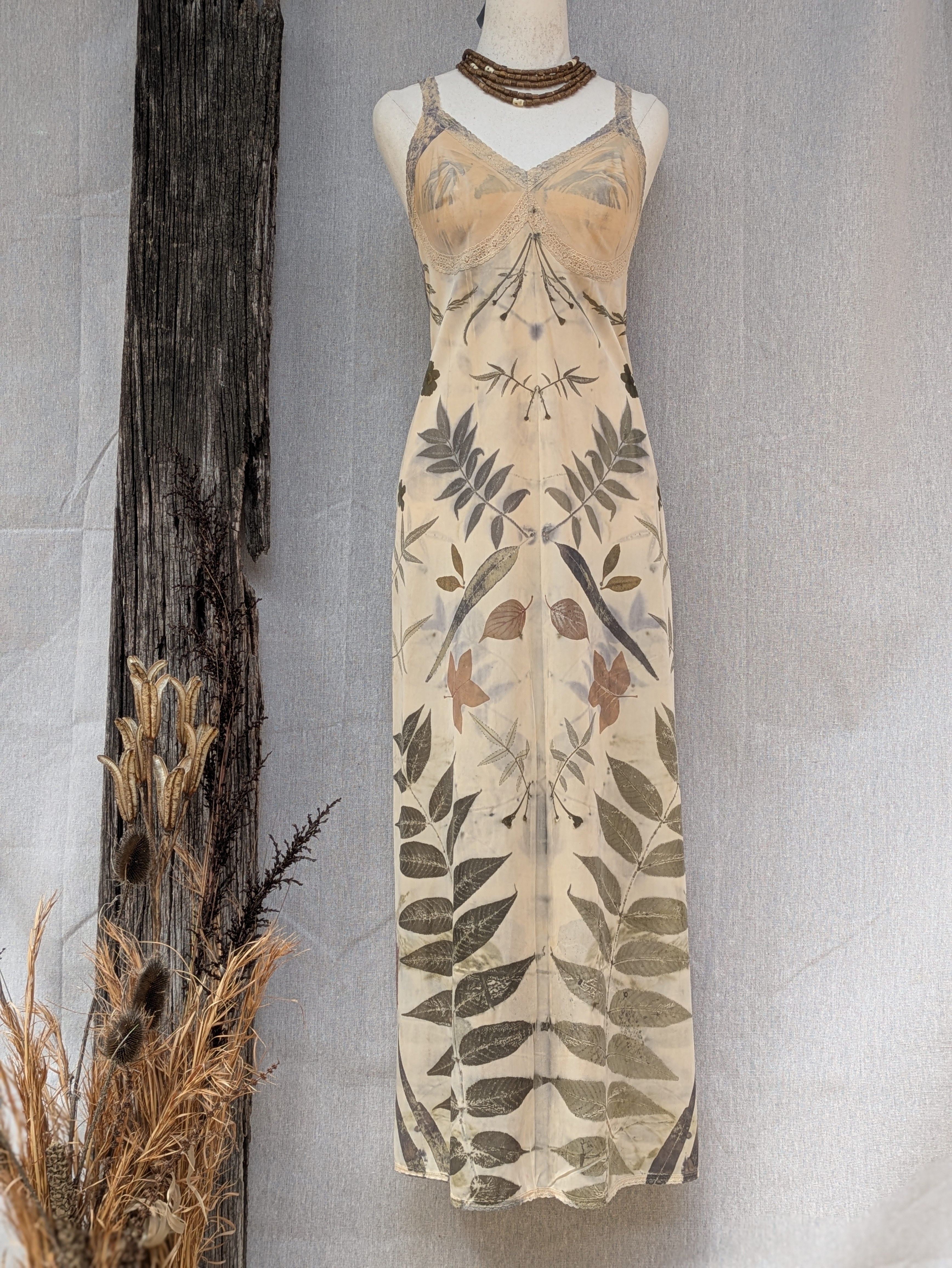 Vintage Lace Petticoat Dress ~ Maxi ~ Walnut