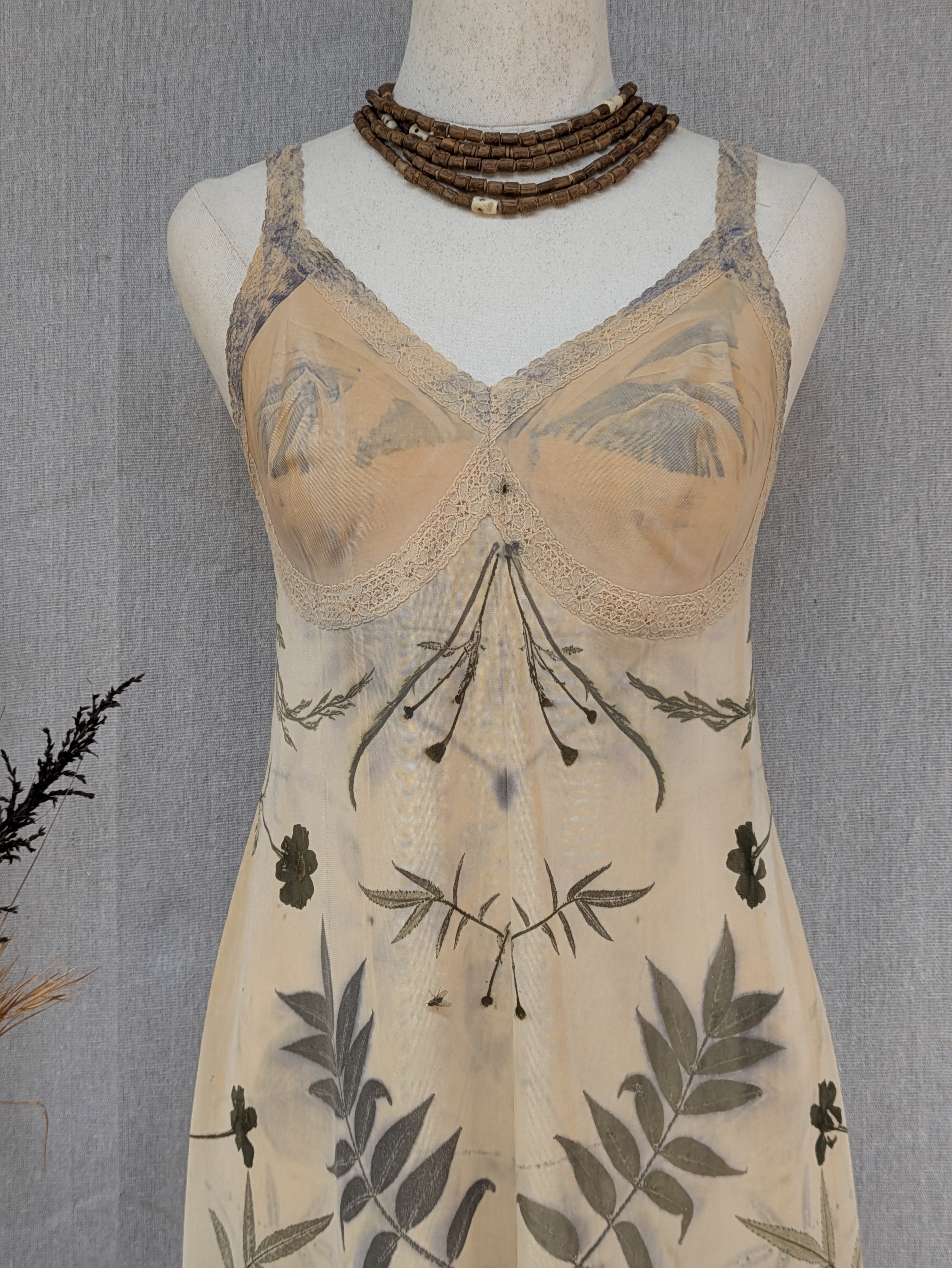 Vintage Lace Petticoat Dress ~ Maxi ~ Walnut