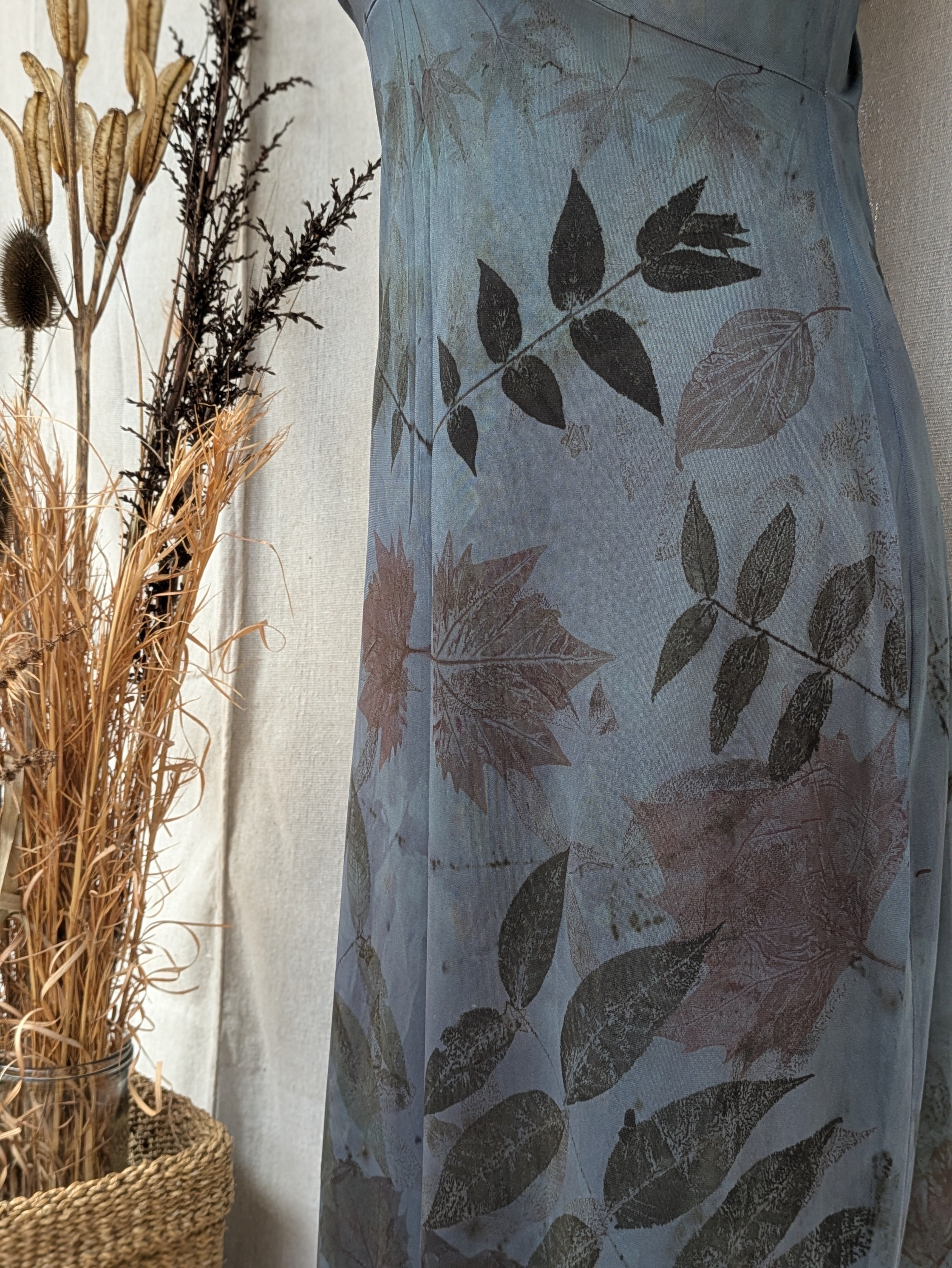 Vintage Lace Petticoat Dress ~ Maxi ~ Storm Blue