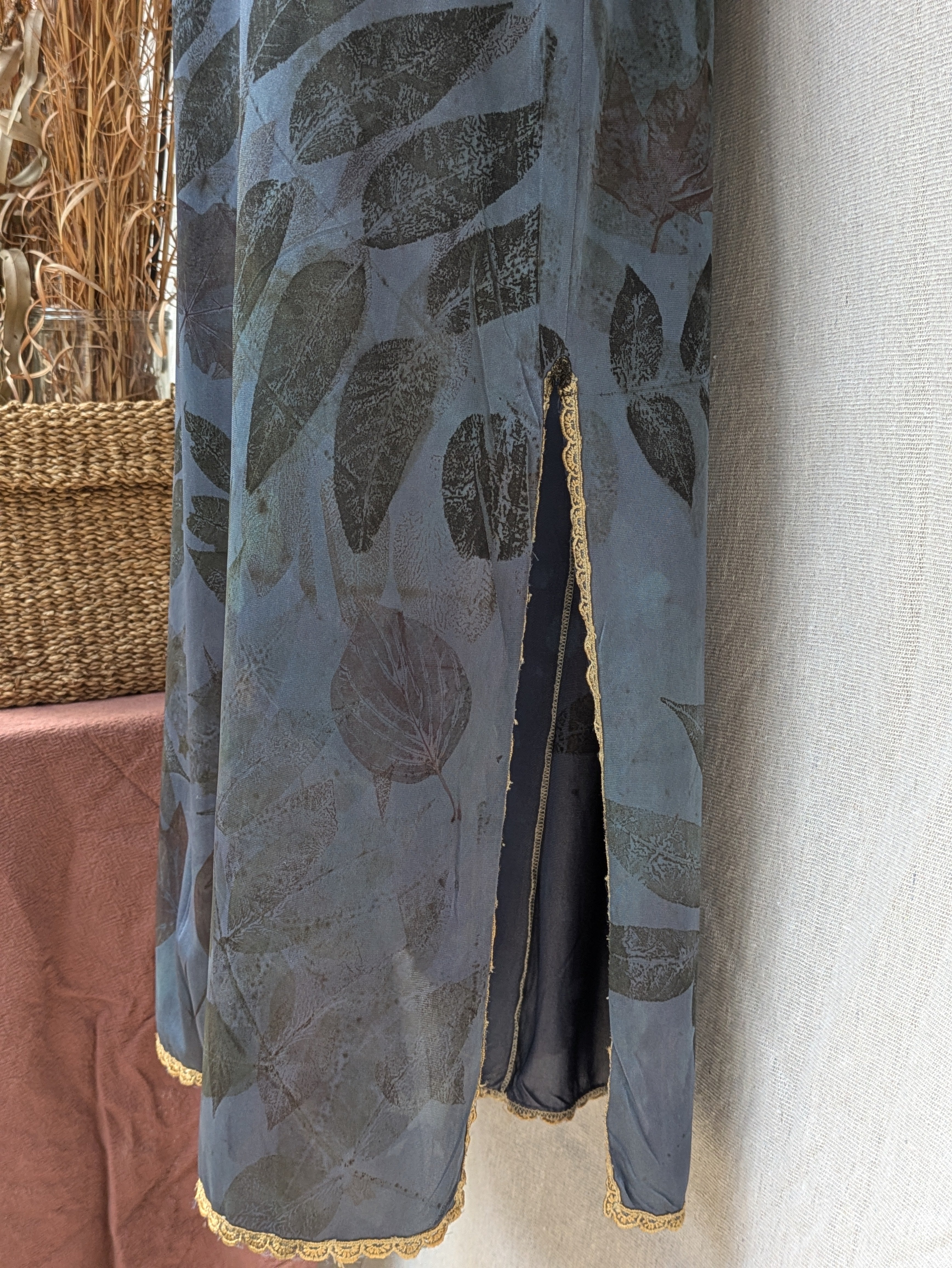 Vintage Lace Petticoat Dress ~ Maxi ~ Storm Blue