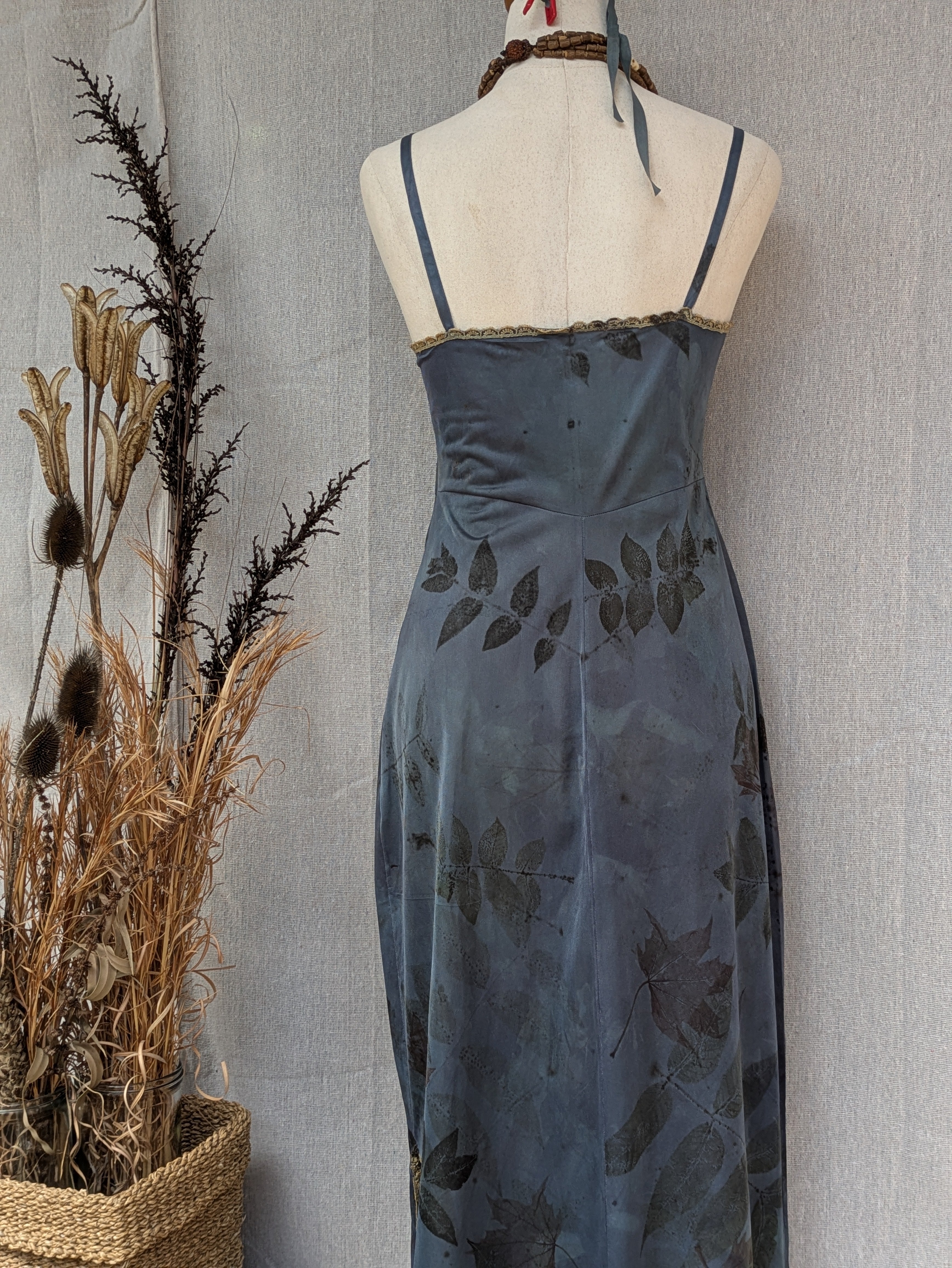 Vintage Lace Petticoat Dress ~ Maxi ~ Storm Blue