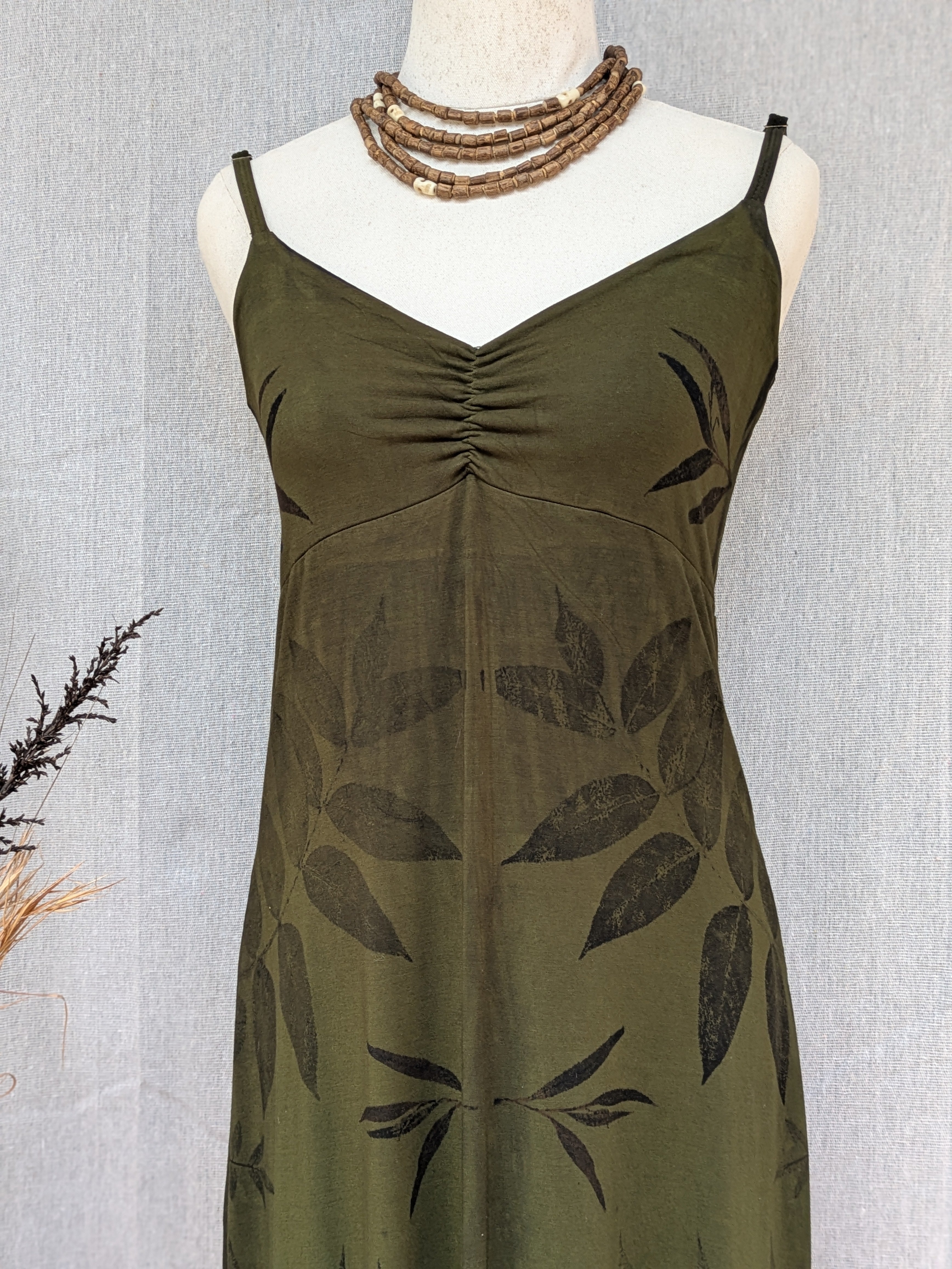 Botanically Printed Maxi Dress ~ Bamboo ~ M