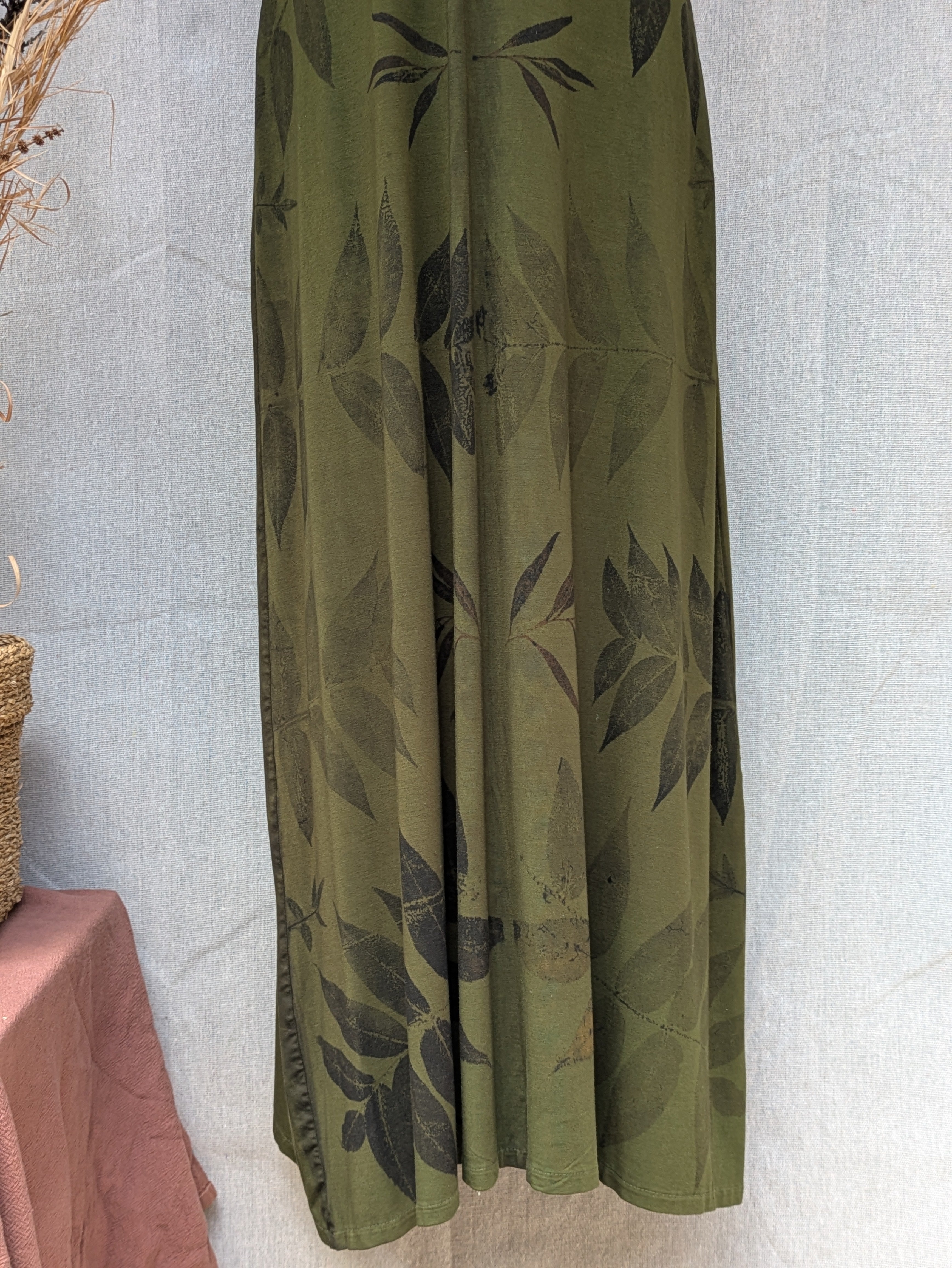 Botanically Printed Maxi Dress ~ Bamboo ~ M