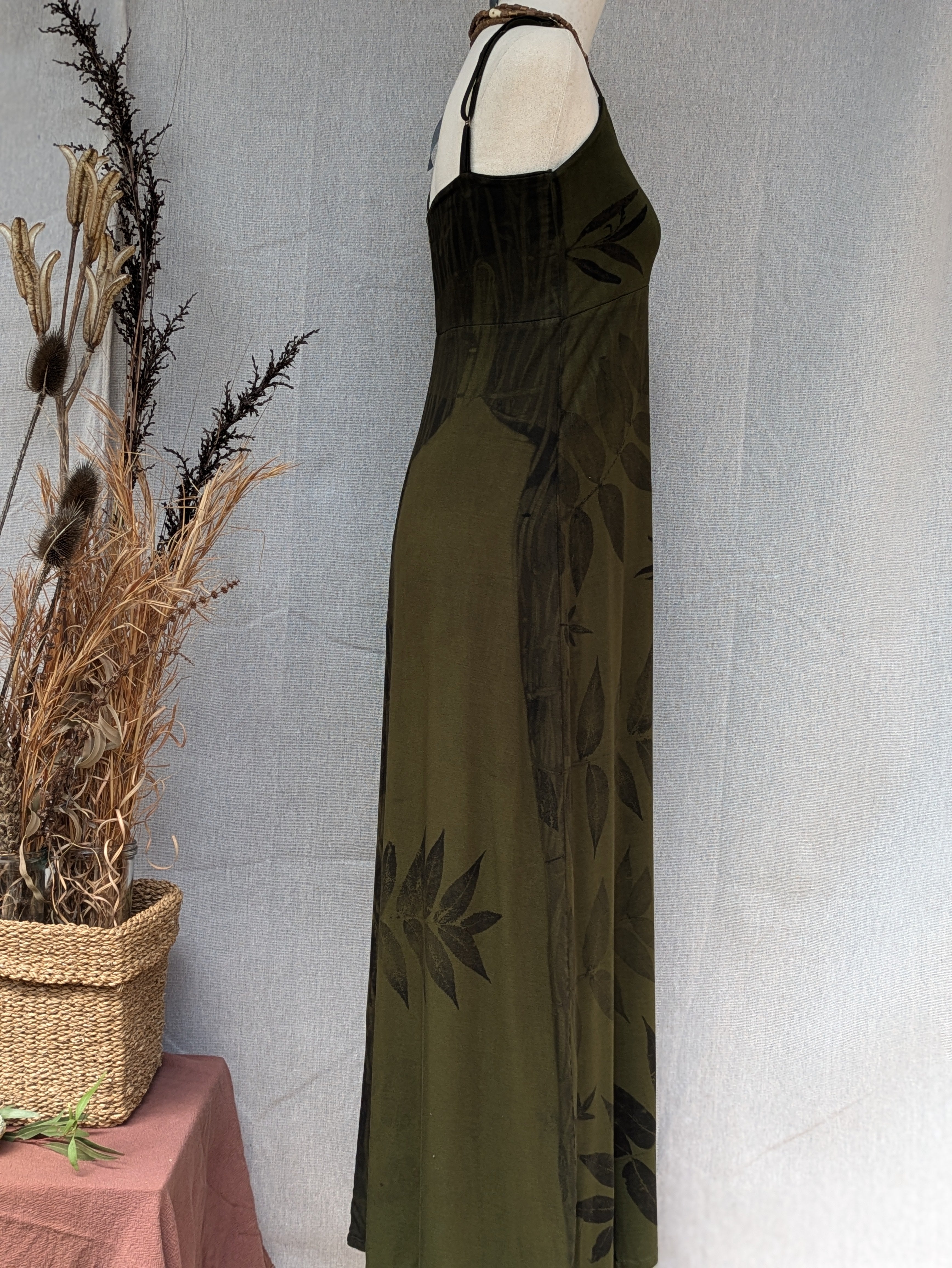 Botanically Printed Maxi Dress ~ Bamboo ~ M