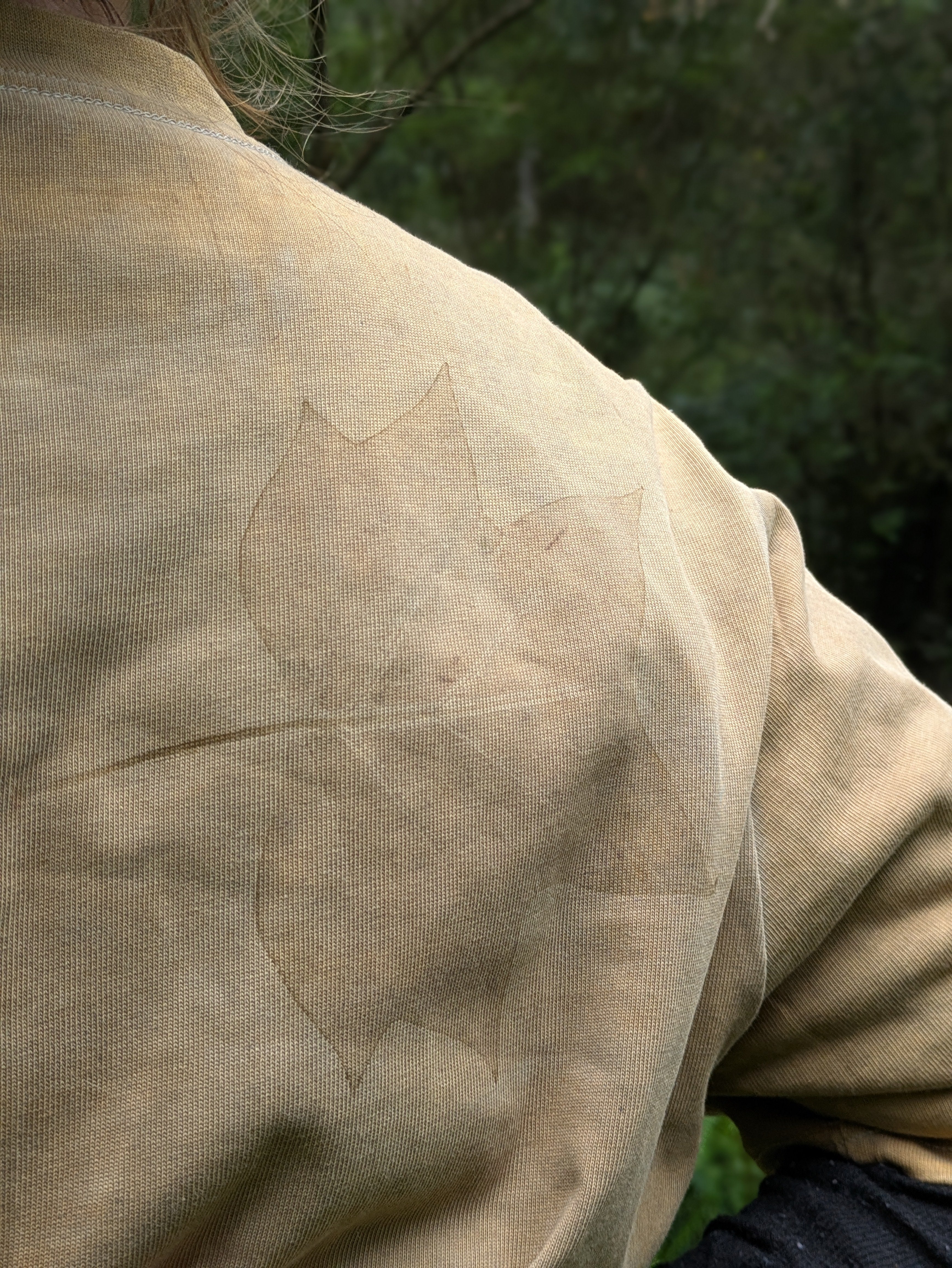 Women's Heavy-Cotton Eco Printed Tee ~ L ~ Tan Oak