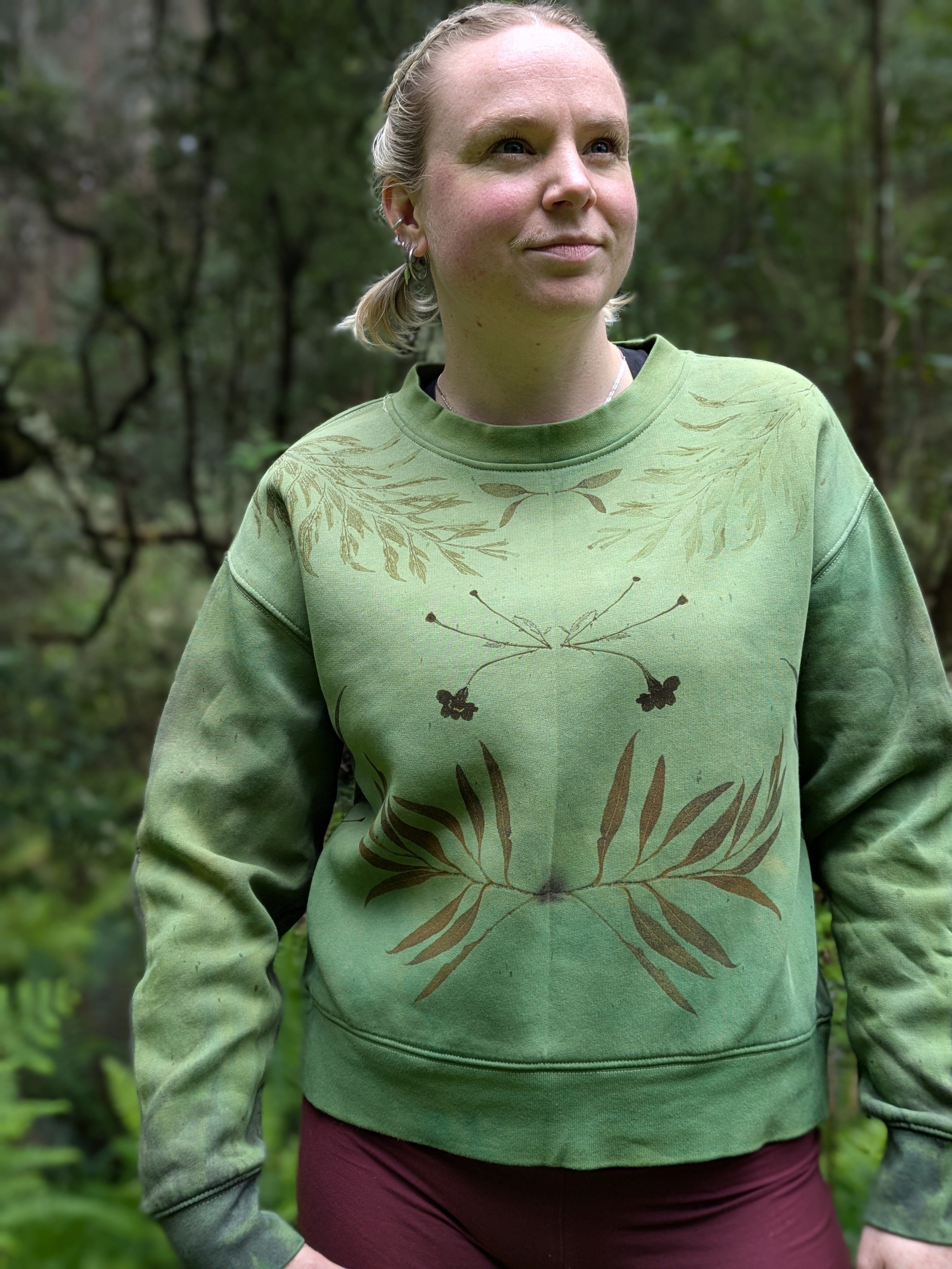 Relaxed Heavy Cropped Sweatshirt ~ S ~ Forest Folk