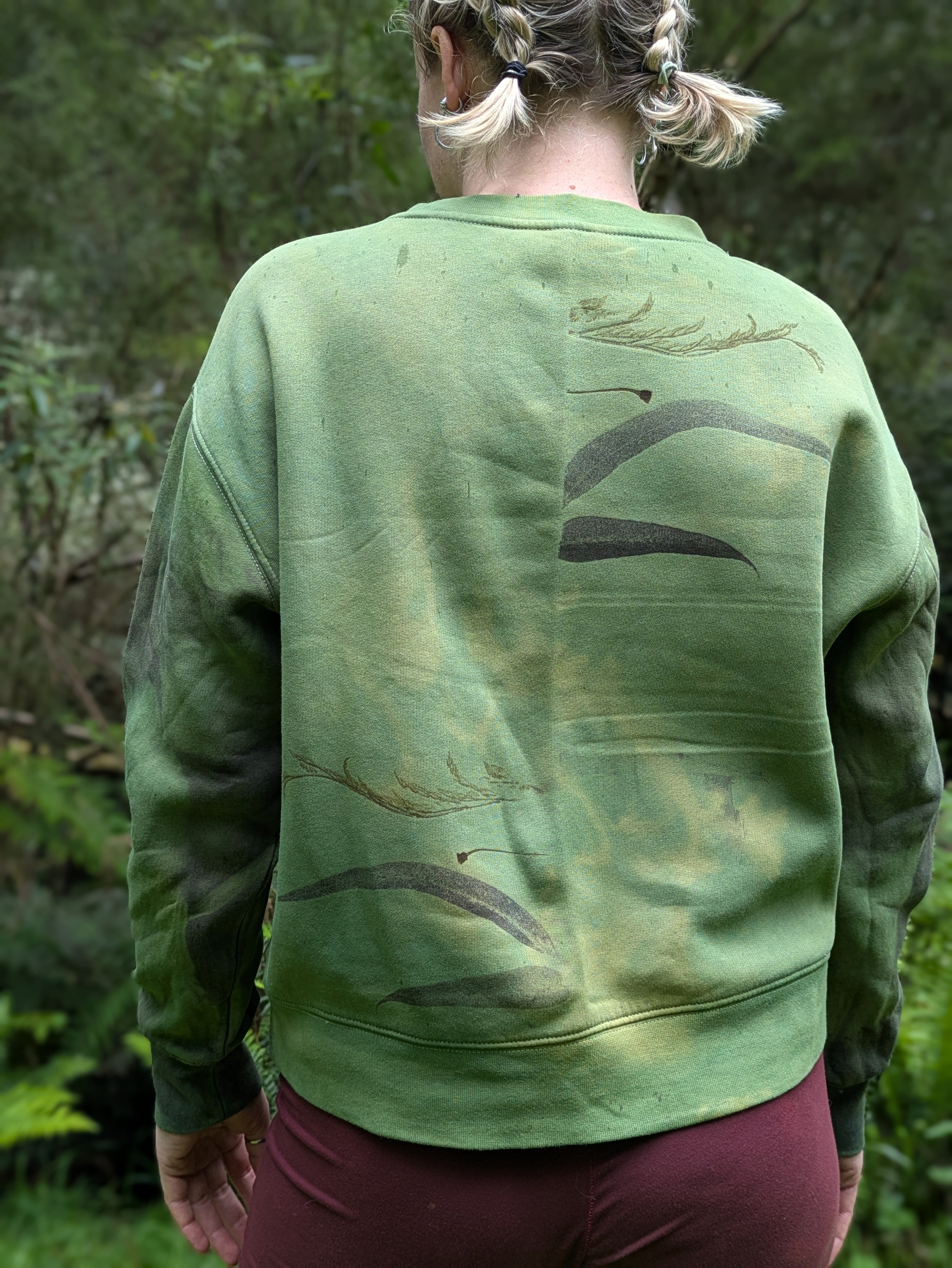 Relaxed Heavy Cropped Sweatshirt ~ S ~ Forest Folk