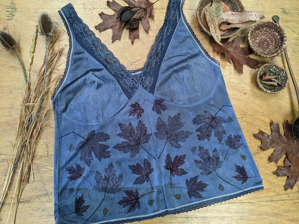 Vintage Nylon Lace Slip Camisole ~ Smoky Lilac and Madder Root