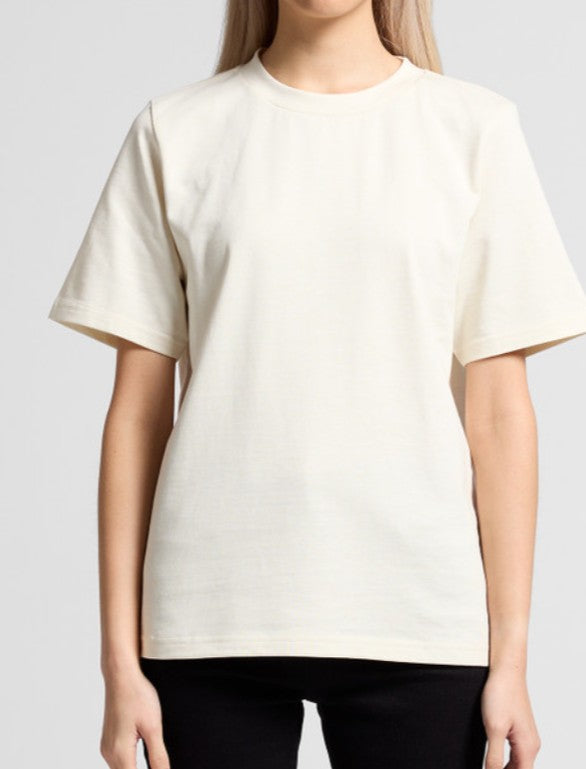 Women's Heavy-Cotton Eco Printed Tee ~ L ~ Tan Oak