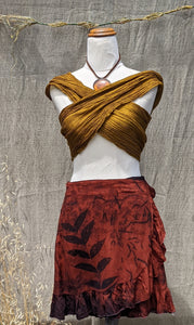 Deep Ember Red Wrap Skirt