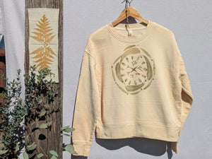 Botanical Relaxed Heavy Cropped Sweatshirt ~ S ~ Pearl Leaf Portal