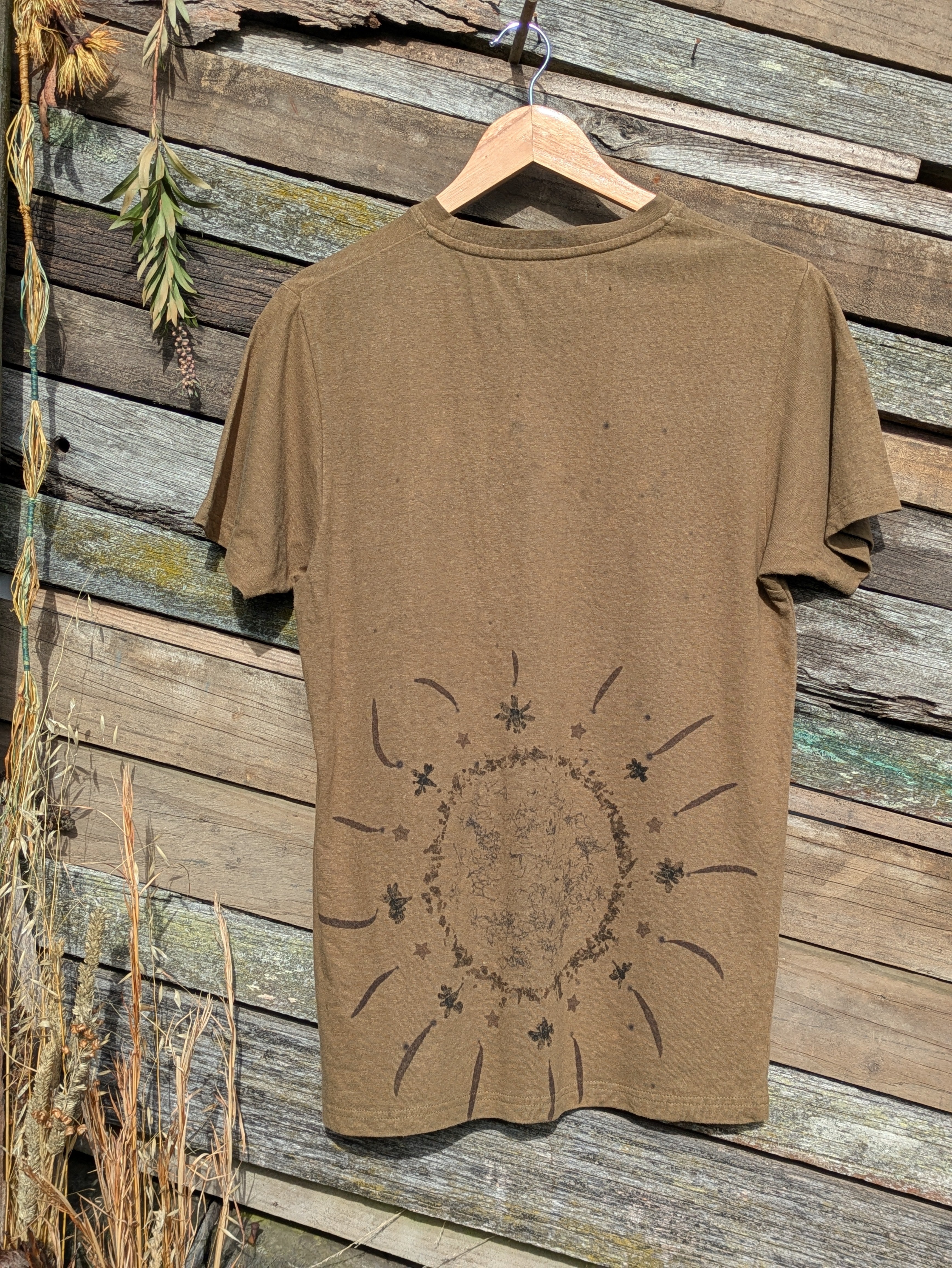 Mens Hemp Eco Printed Tee ~ Olive ~ S