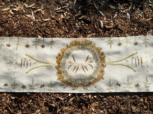 Botanically Printed Linen ~ Table Runner ~ Sacred Altar Cloth
