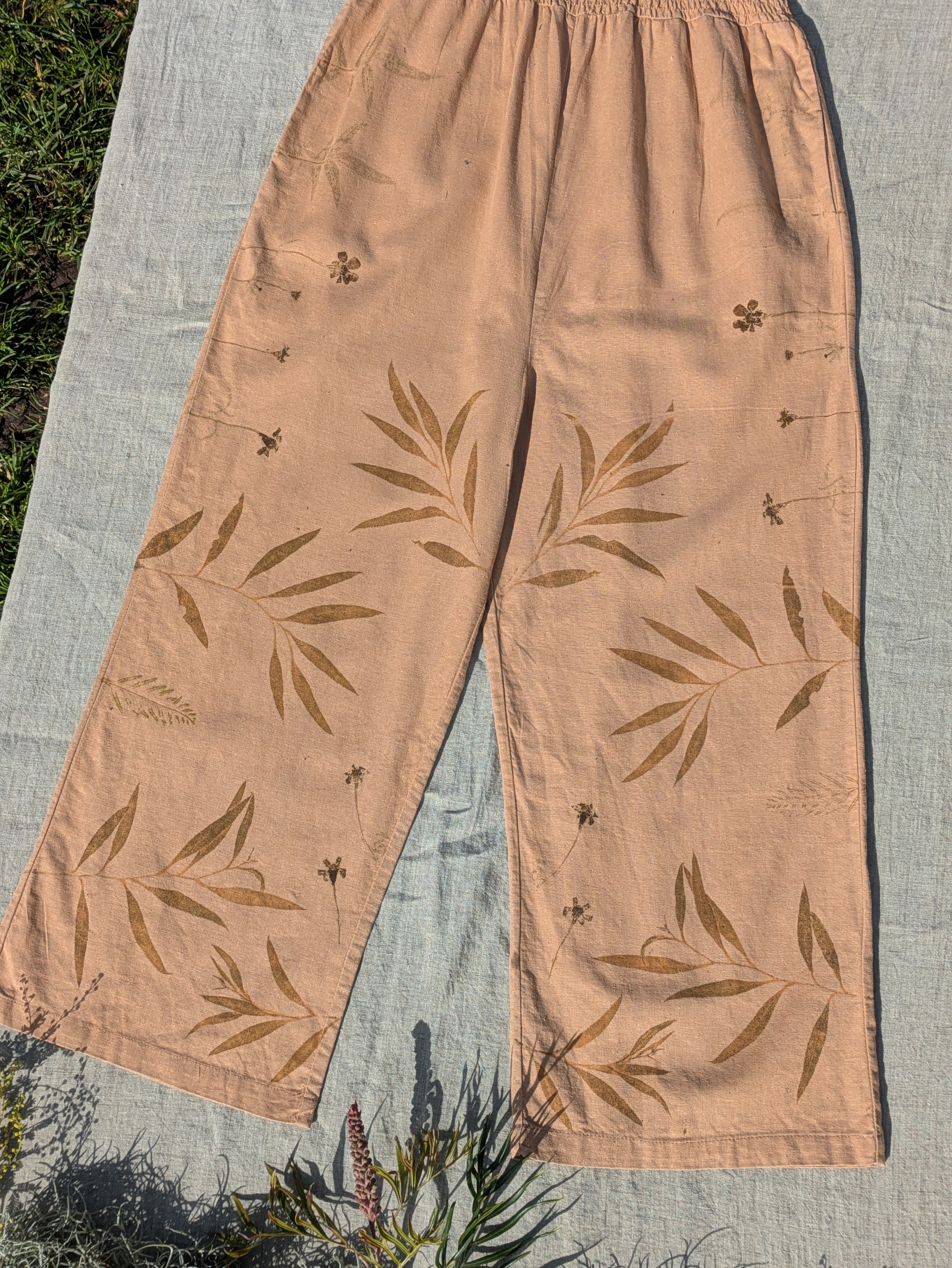 Linen Peach Frilled Jumpsuit ~ S