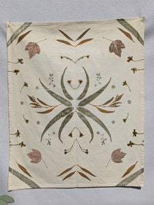 Botanically Printed Cotton Tea-Towel ~ Leaf Creation
