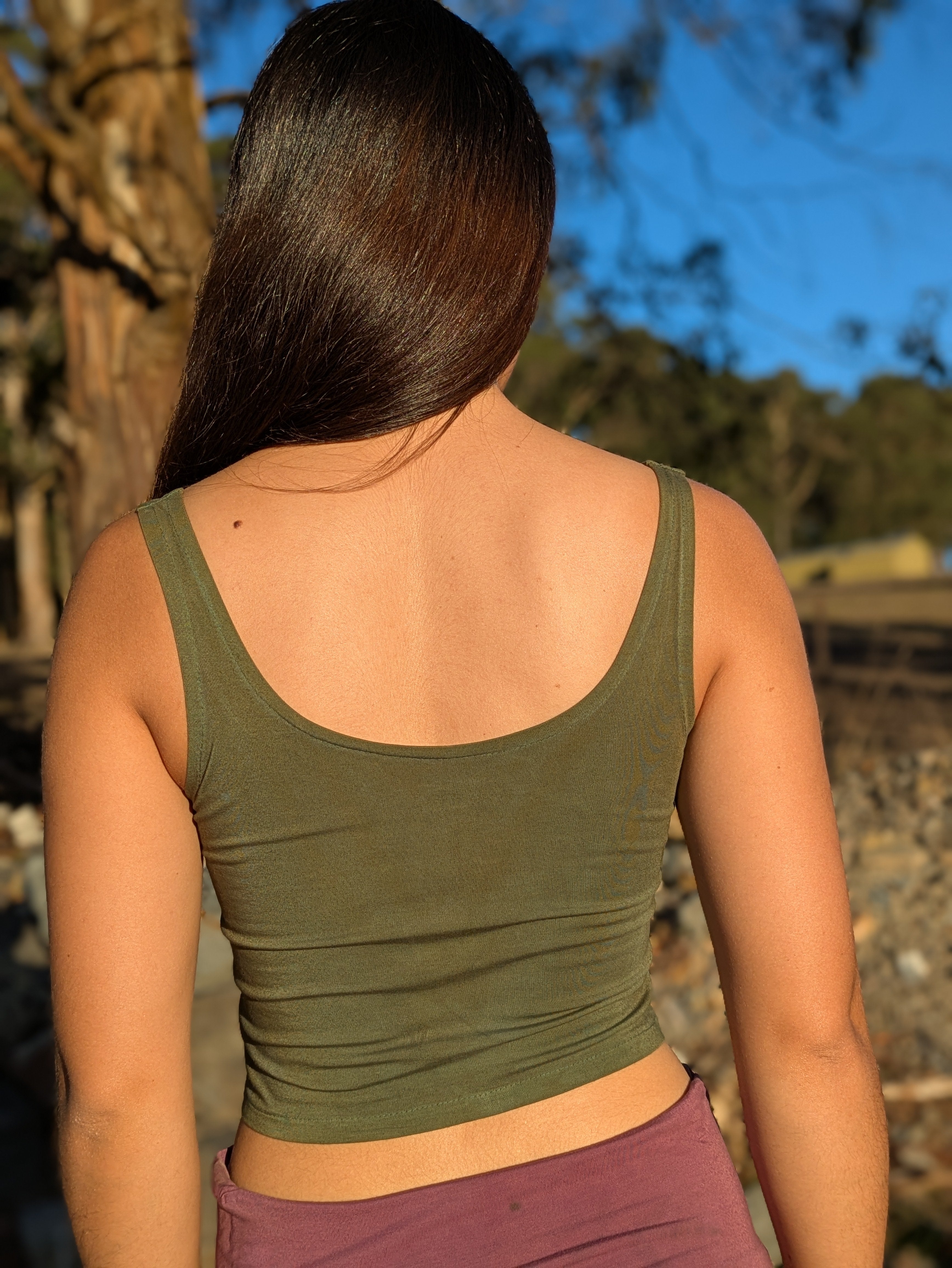 Bamboo Crop Top ~ Dusky Forest ~