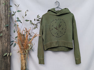 Botanical Cropped Hood ~S ~ Khaki ~ Nature Portal