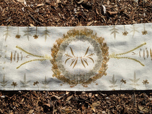 Botanically Printed Linen ~ Table Runner ~ Sacred Altar Cloth